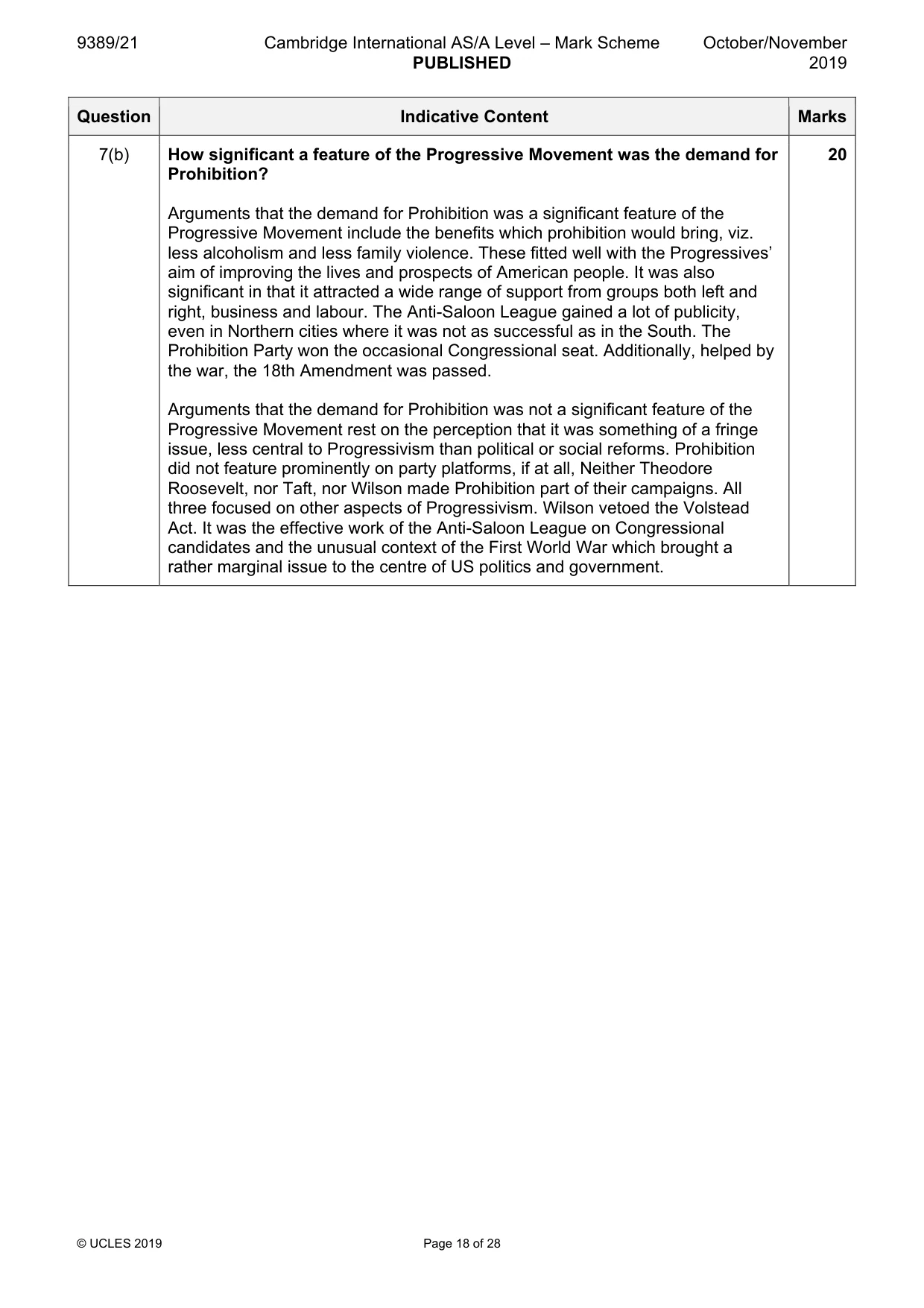 Mark scheme, page 18 of 28