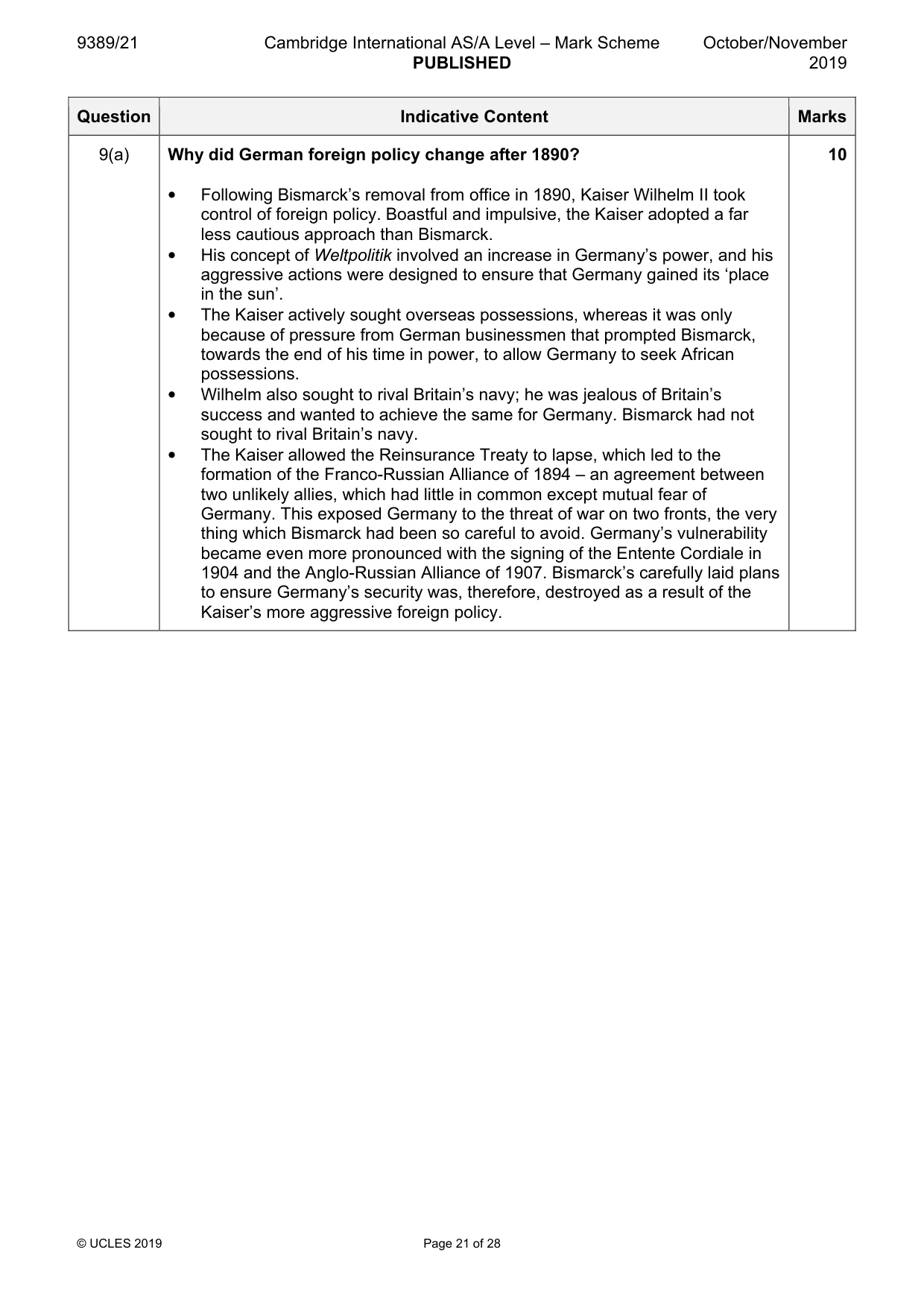Mark scheme, page 21 of 28