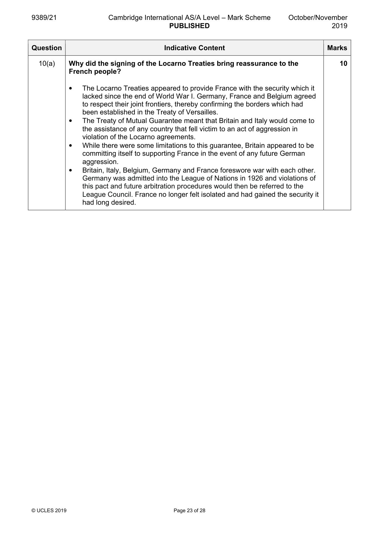 Mark scheme, page 23 of 28