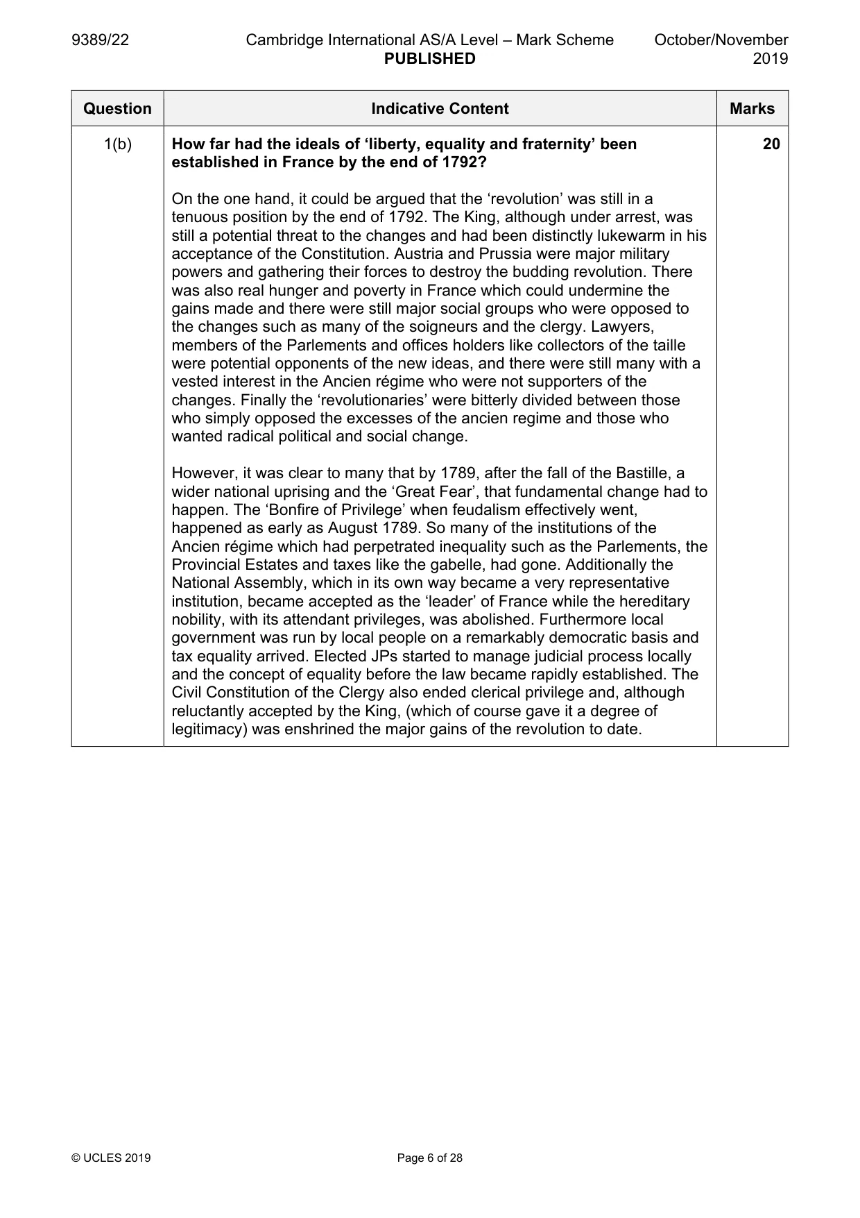 Mark scheme, page 6 of 28