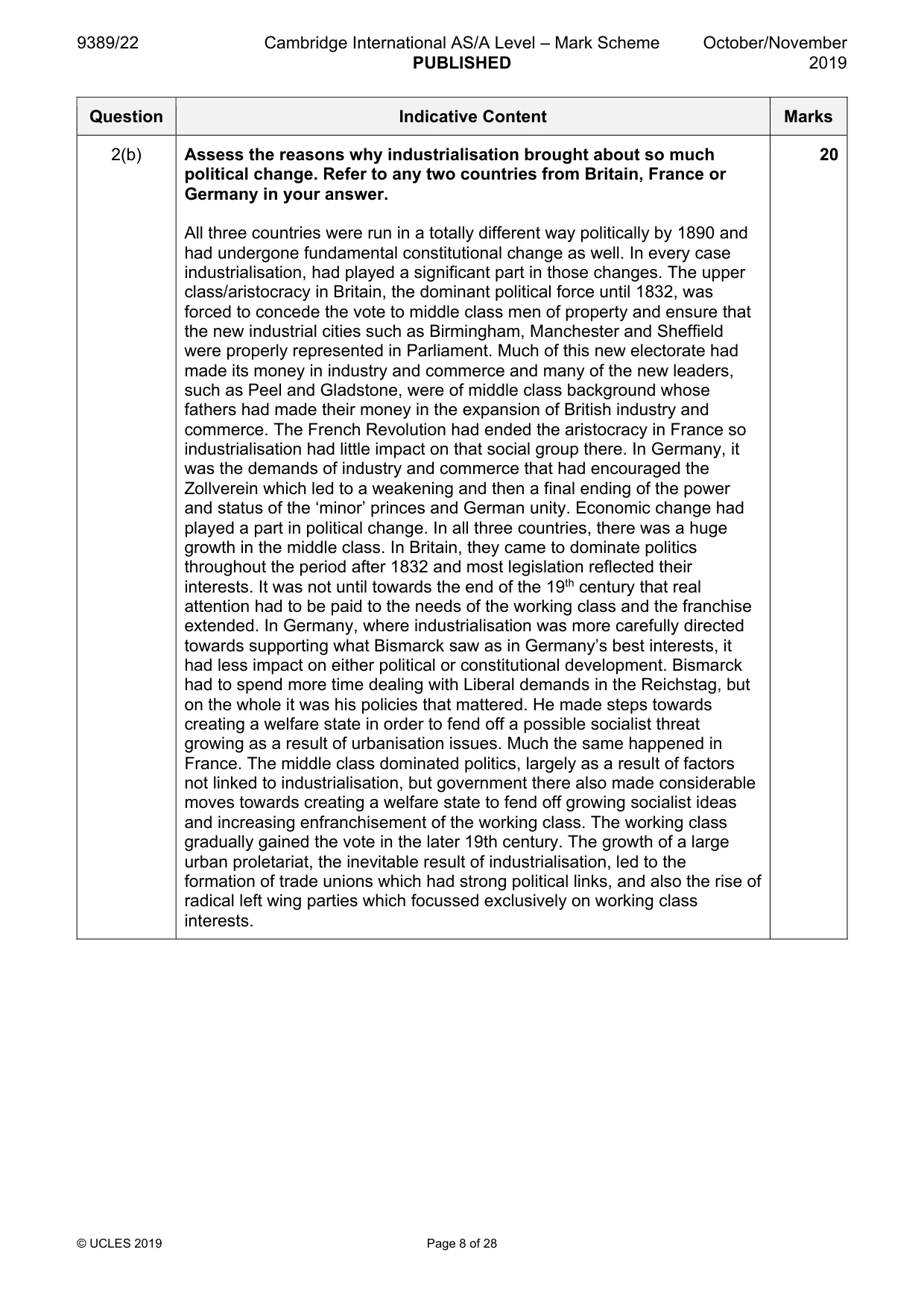 Mark scheme, page 8 of 28
