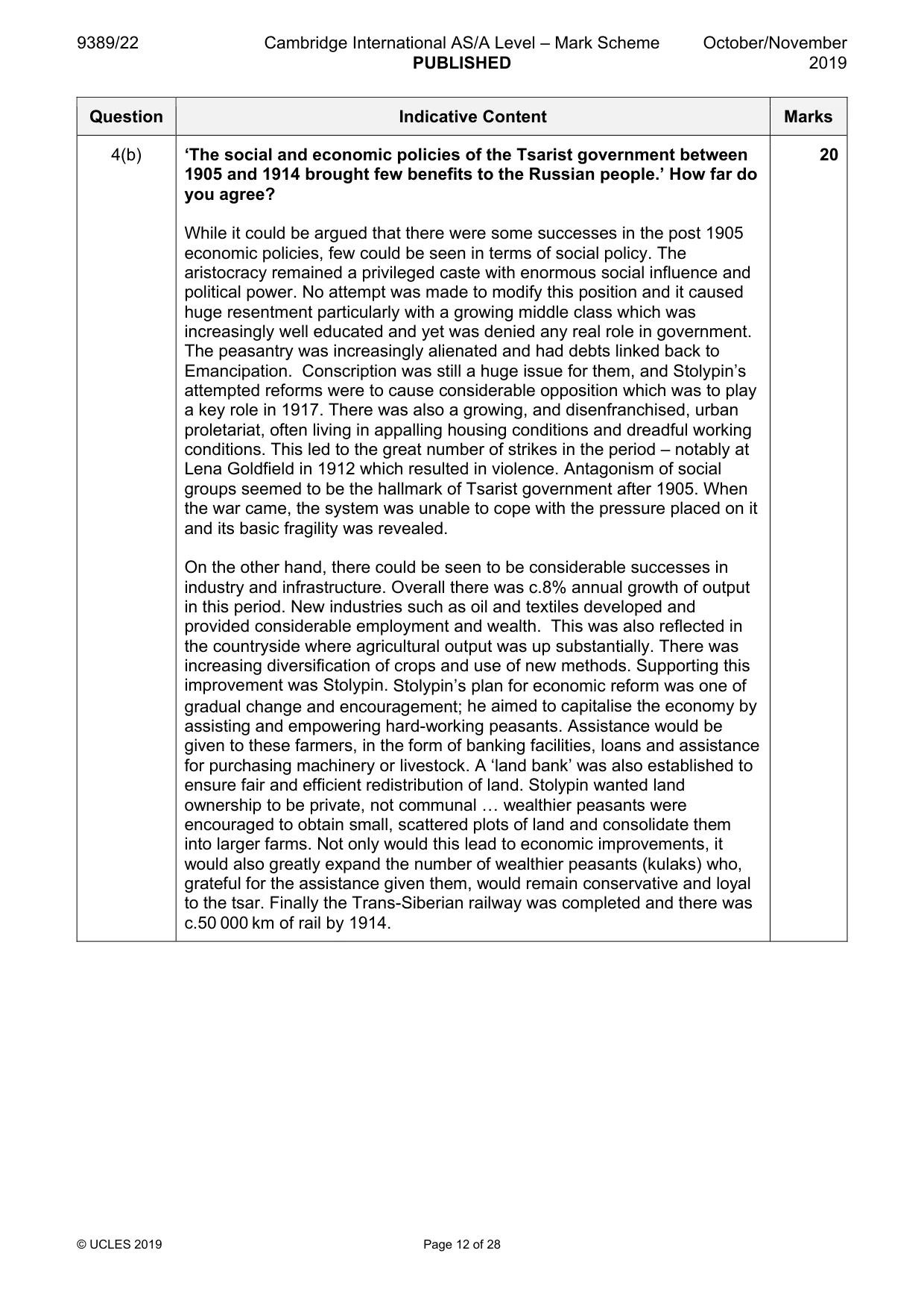 Mark scheme, page 12 of 28