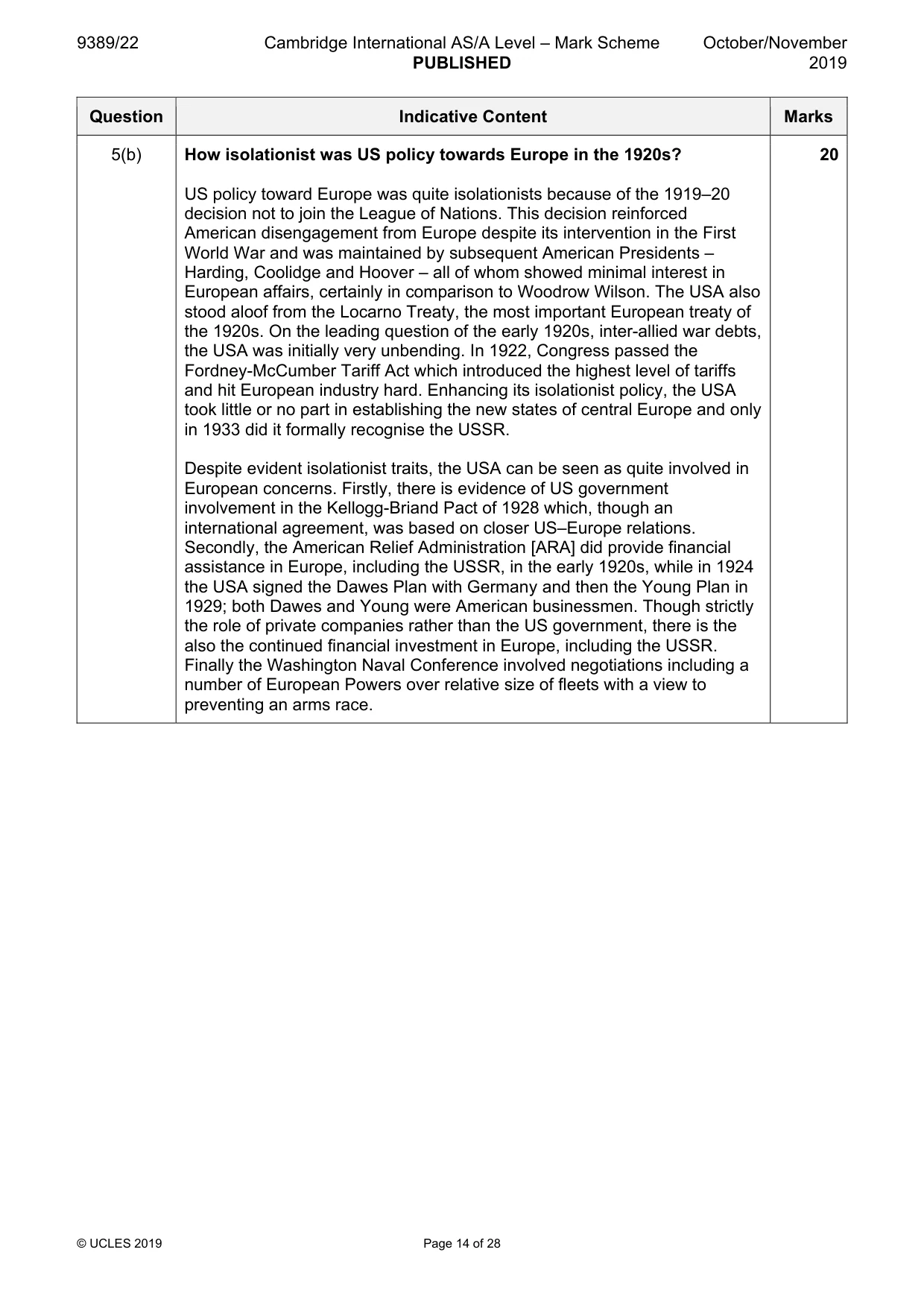 Mark scheme, page 14 of 28