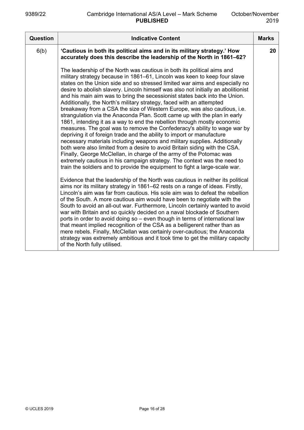 Mark scheme, page 16 of 28