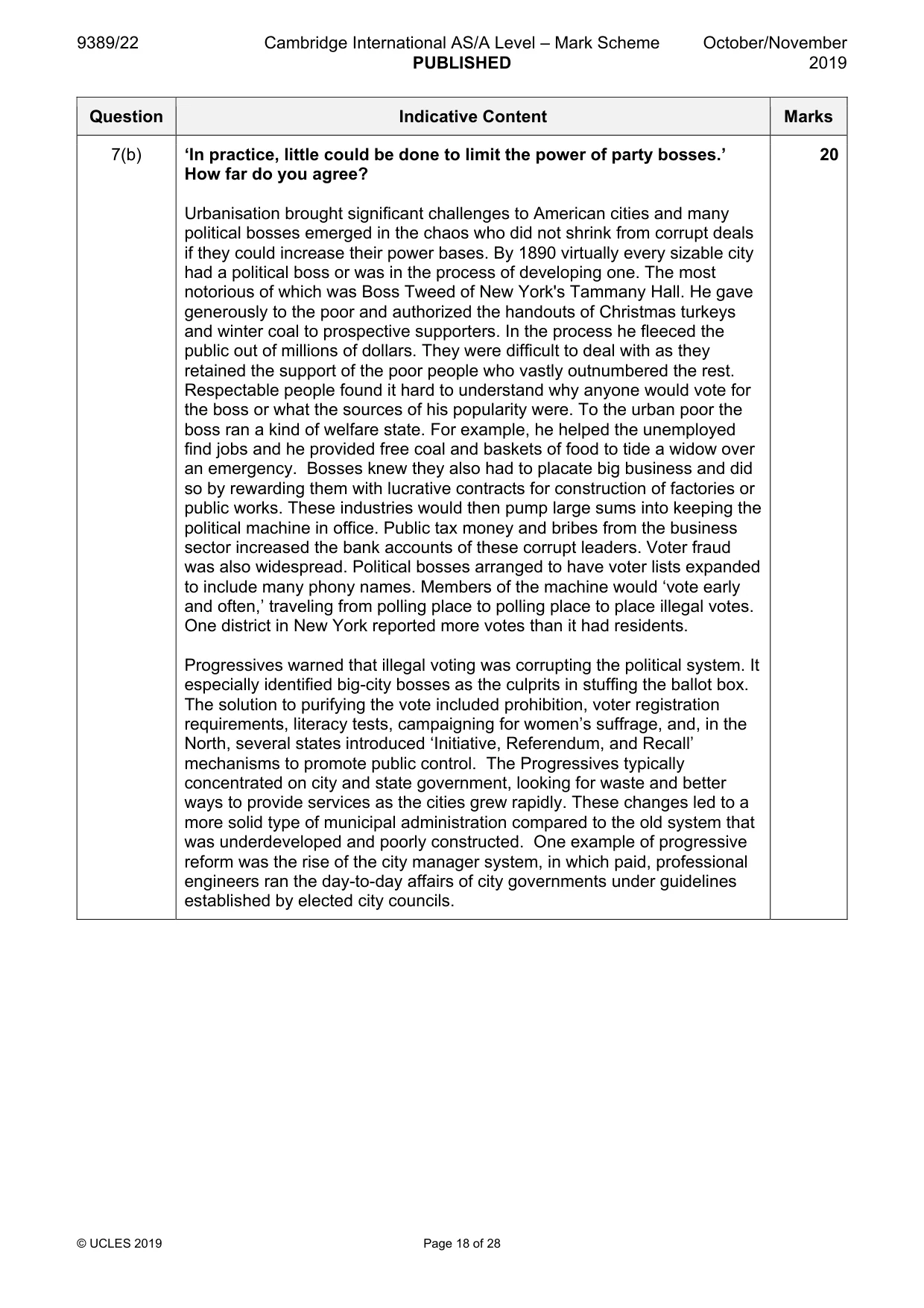 Mark scheme, page 18 of 28