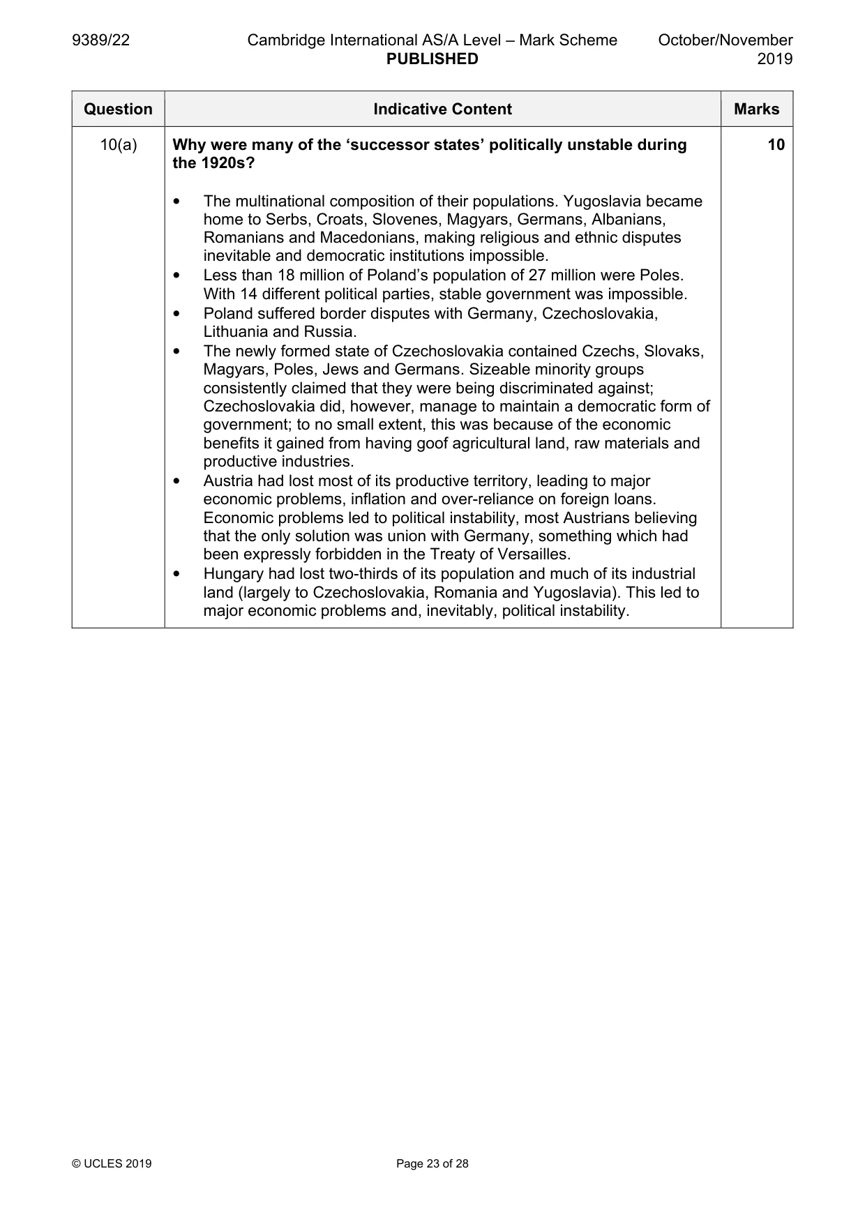 Mark scheme, page 23 of 28