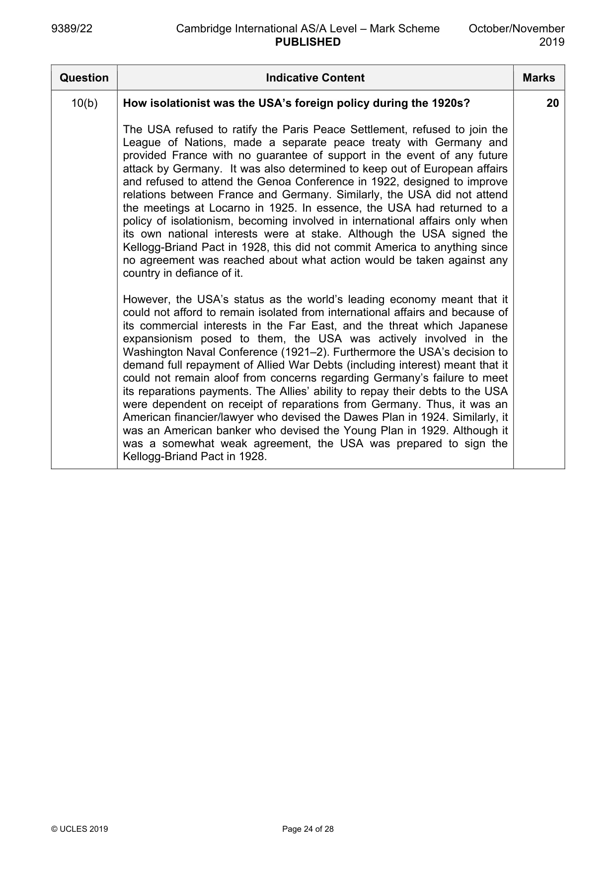 Mark scheme, page 24 of 28