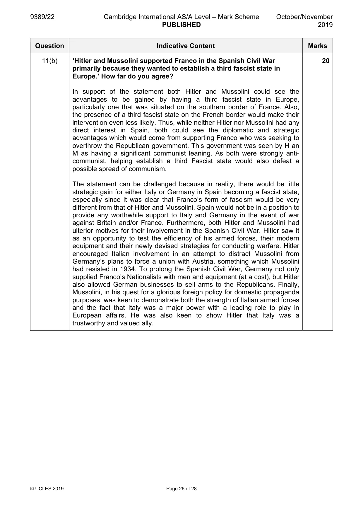 Mark scheme, page 26 of 28