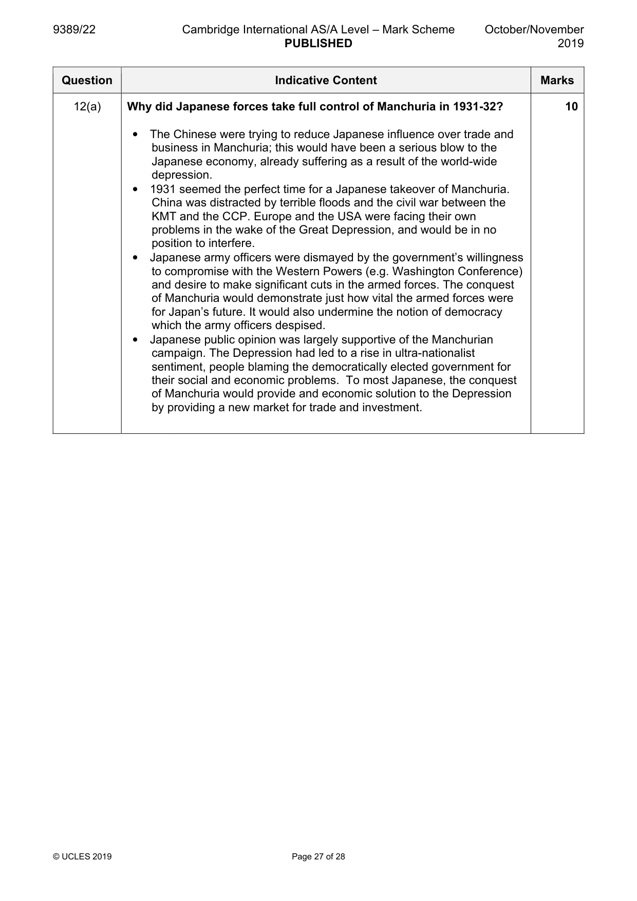 Mark scheme, page 27 of 28