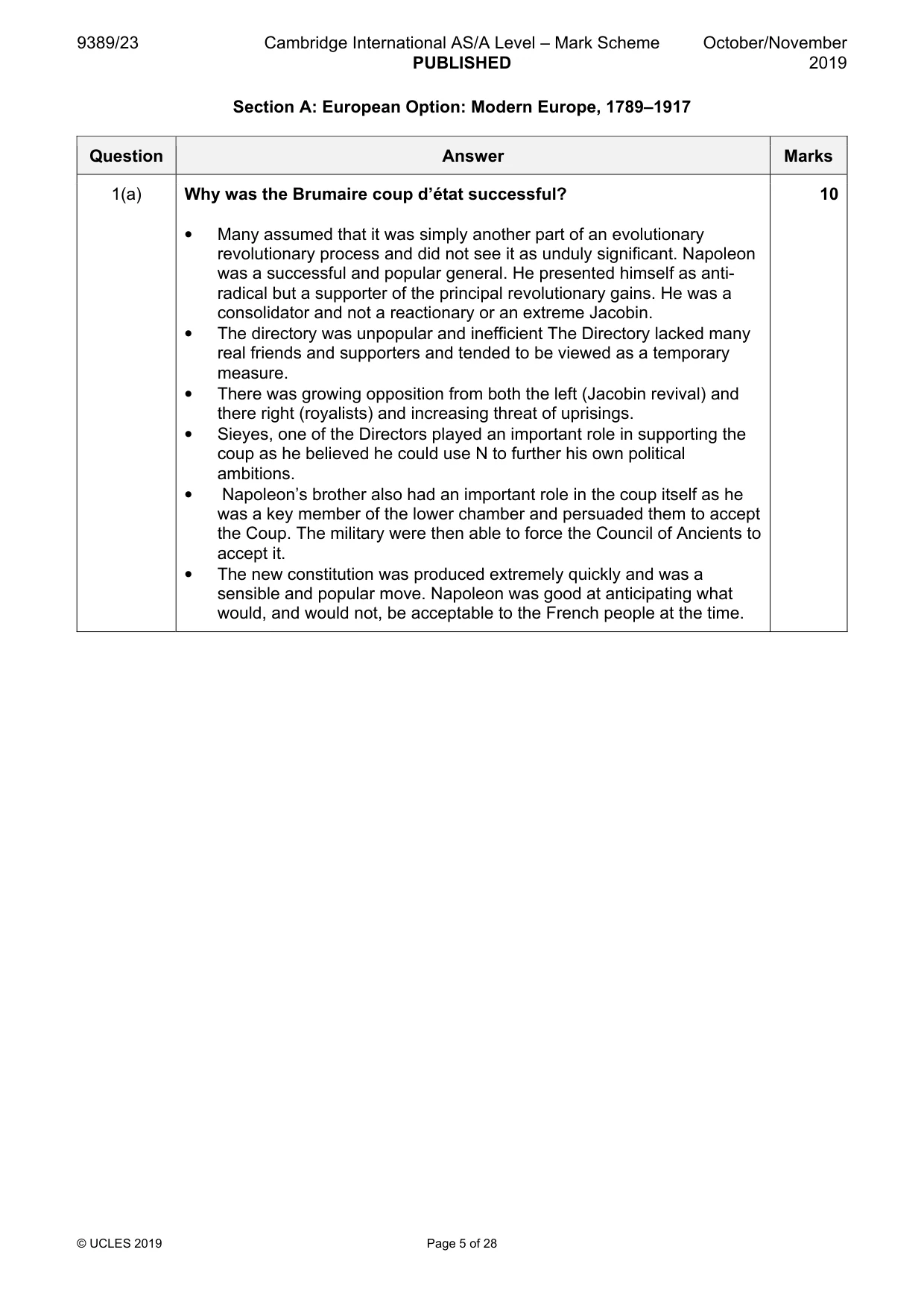 Mark scheme, page 5 of 28
