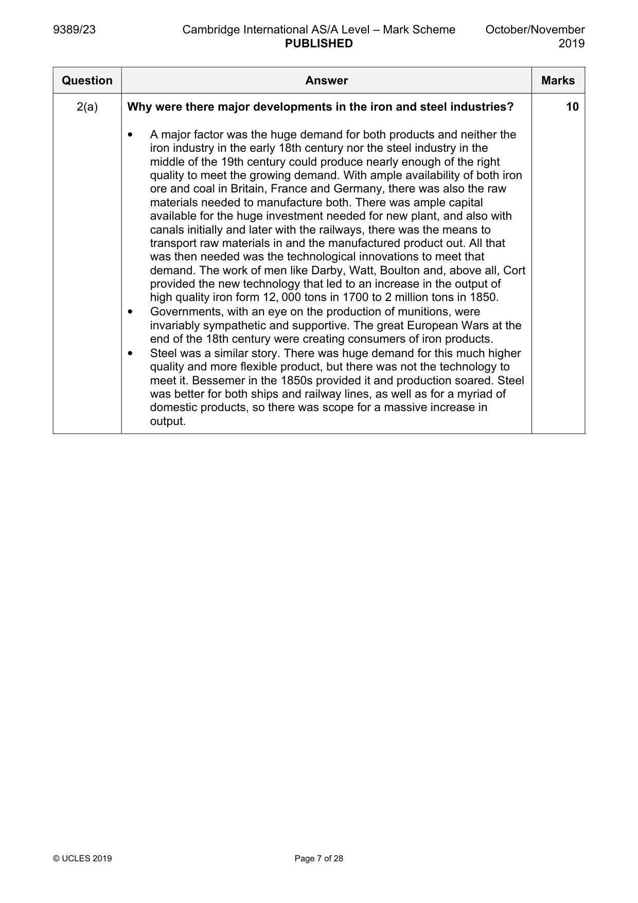 Mark scheme, page 7 of 28
