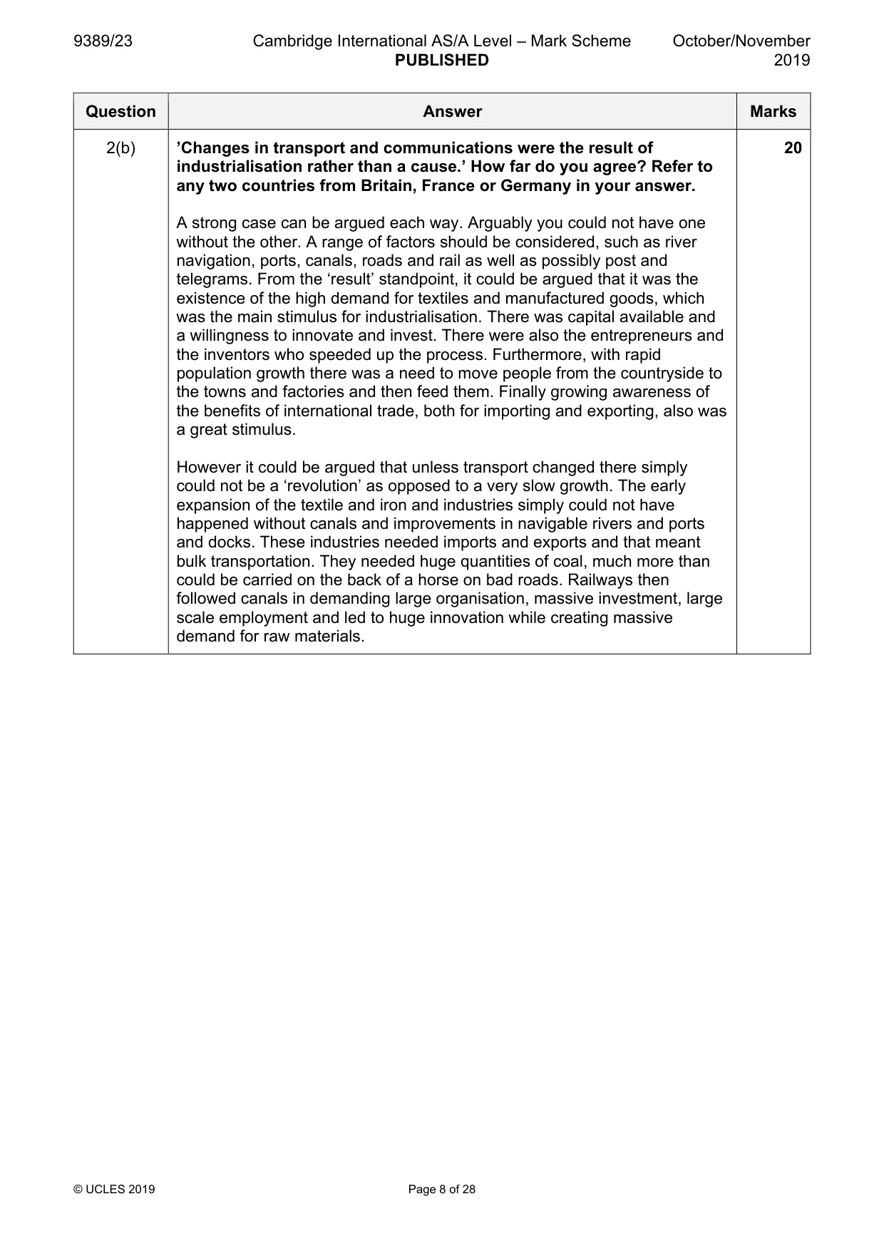 Mark scheme, page 8 of 28