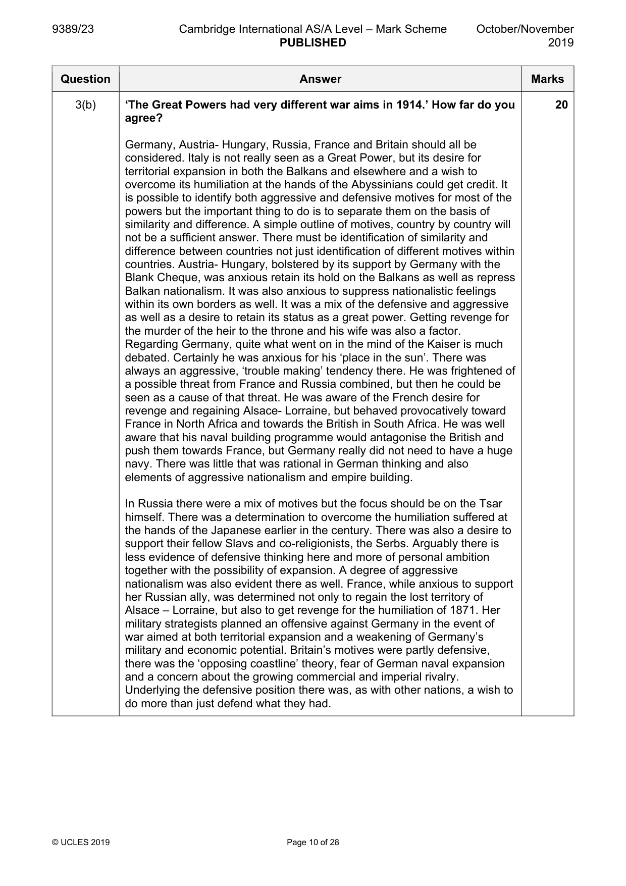 Mark scheme, page 10 of 28