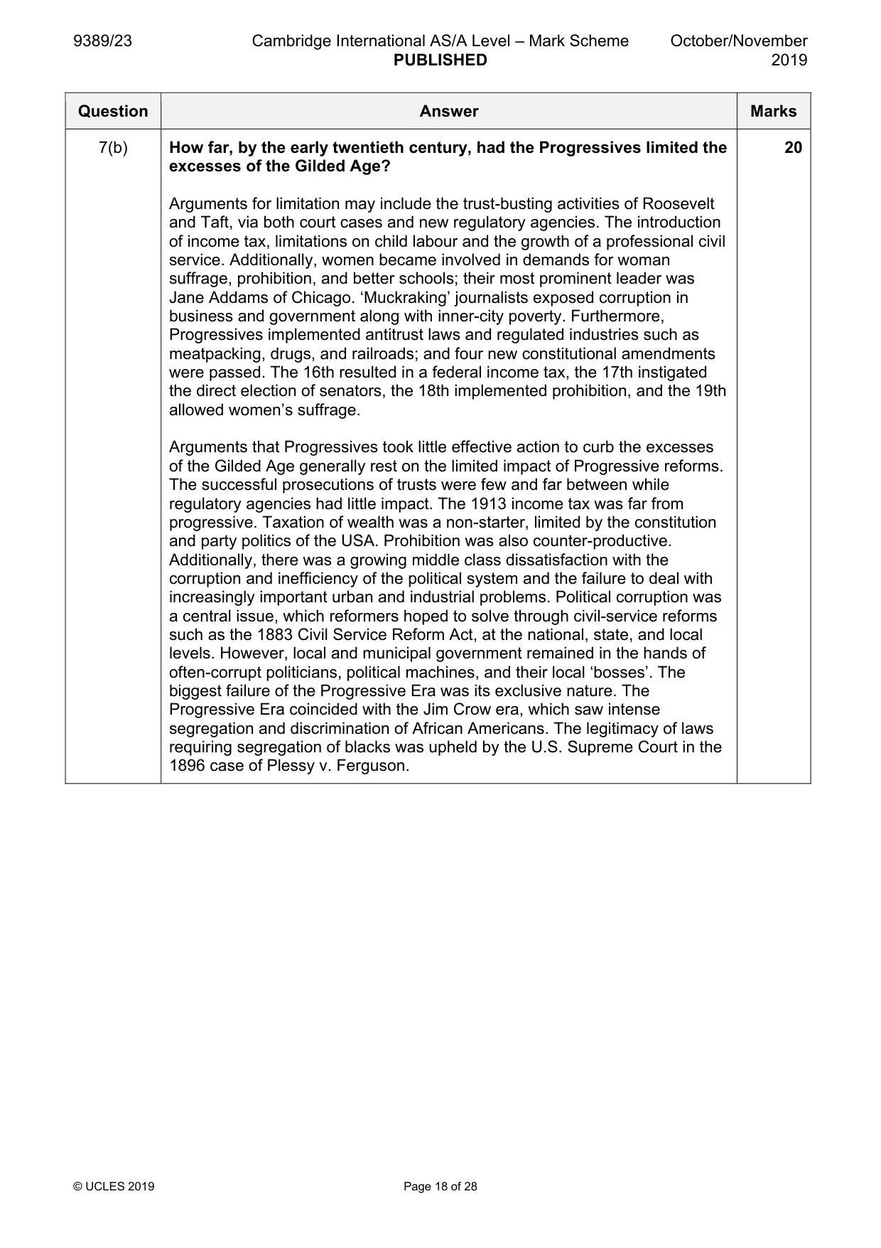 Mark scheme, page 18 of 28