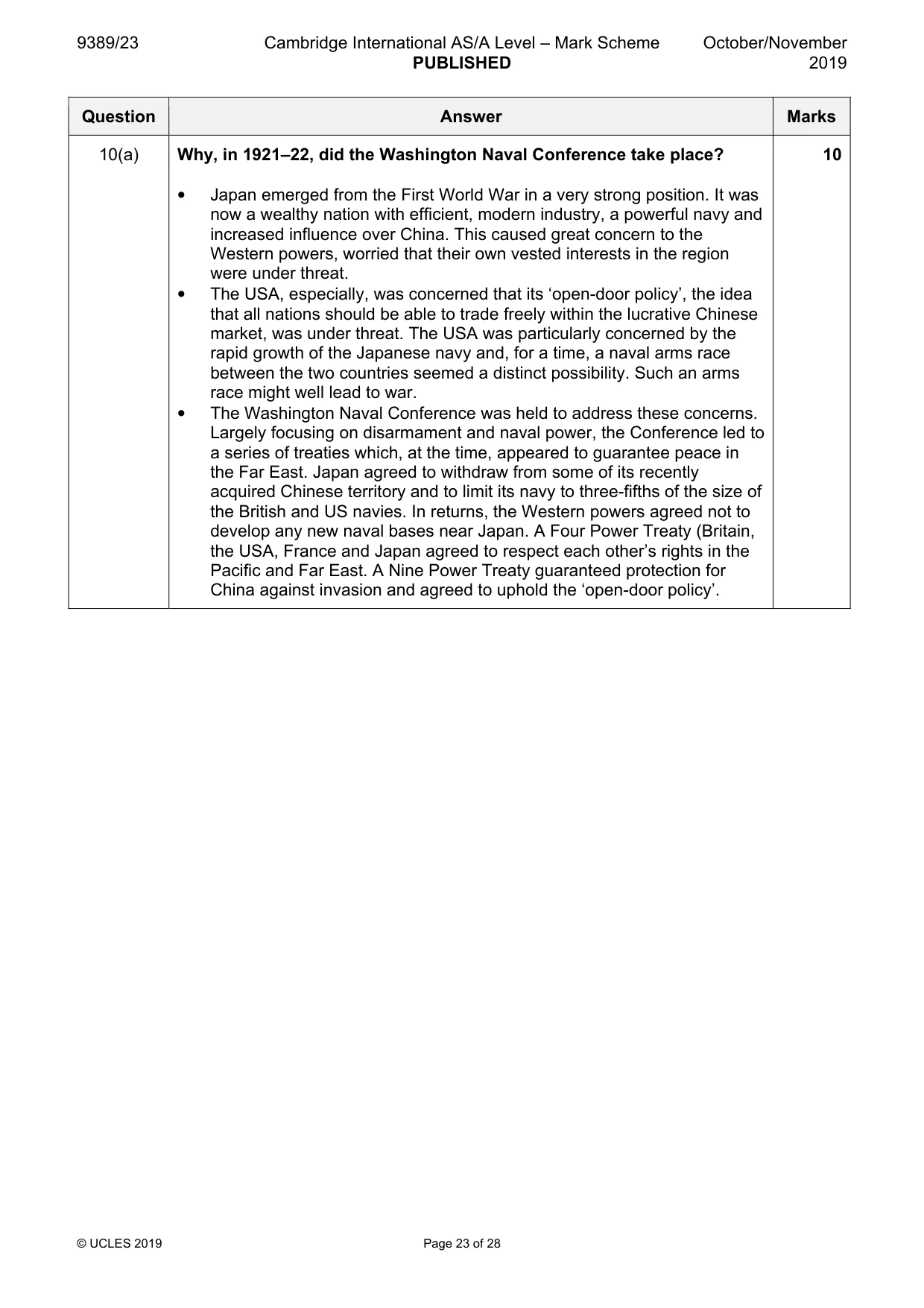 Mark scheme, page 23 of 28