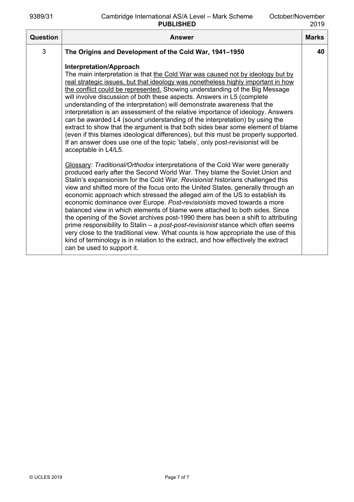 Mark scheme, page 7 of 7