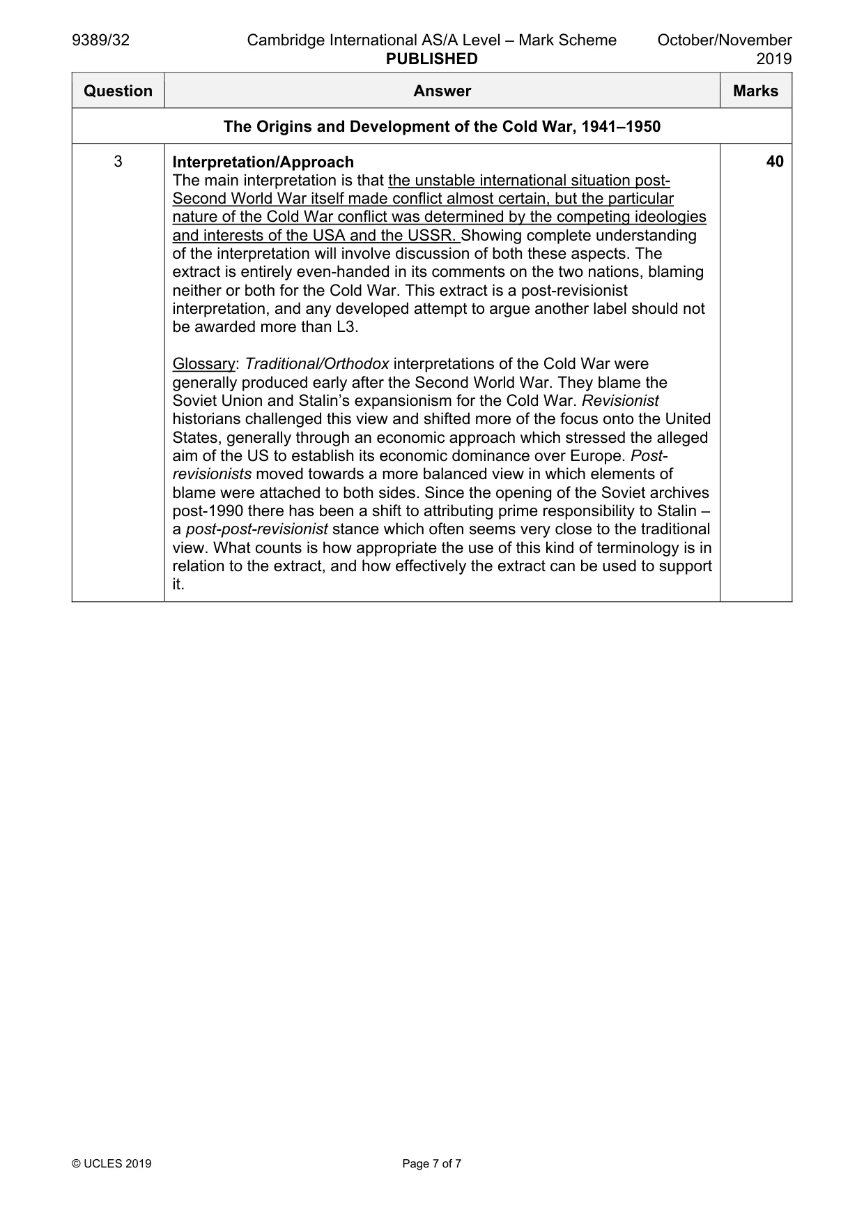 Mark scheme, page 7 of 7