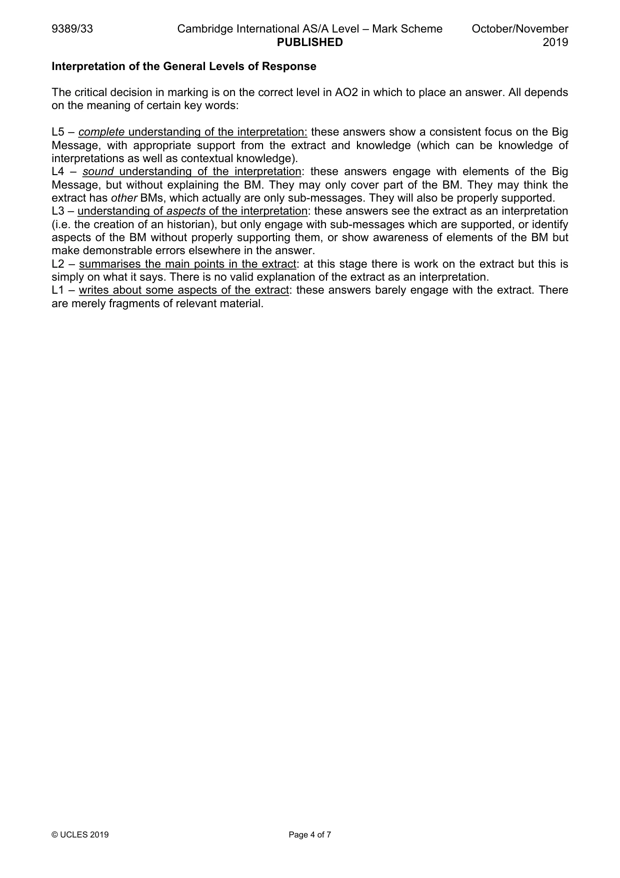 Mark scheme, page 4 of 7