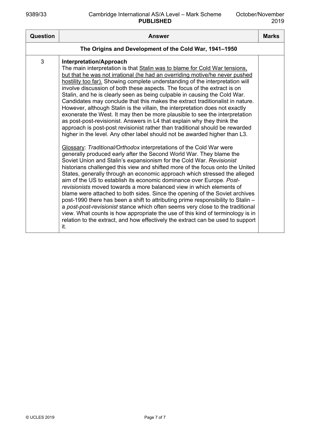 Mark scheme, page 7 of 7
