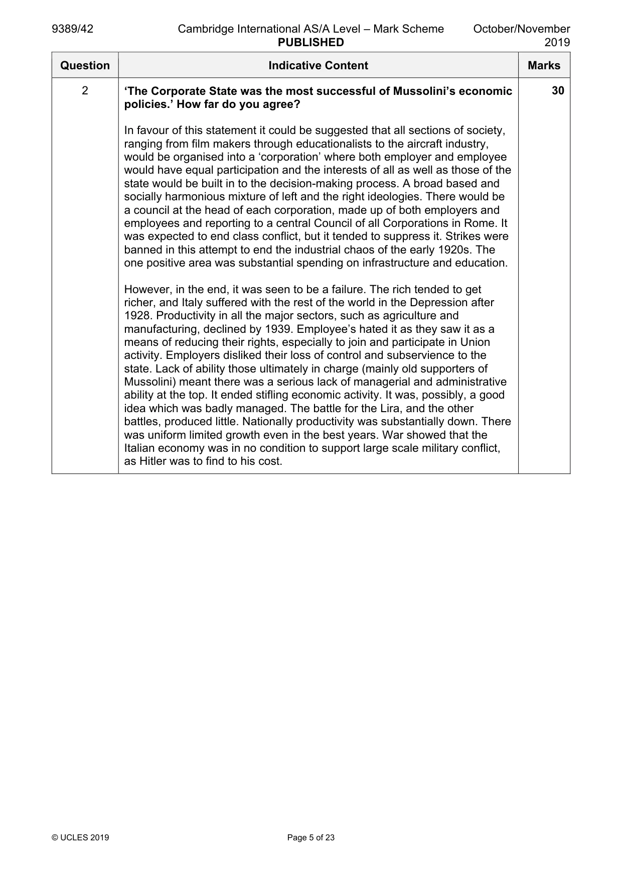 Mark scheme, page 5 of 23