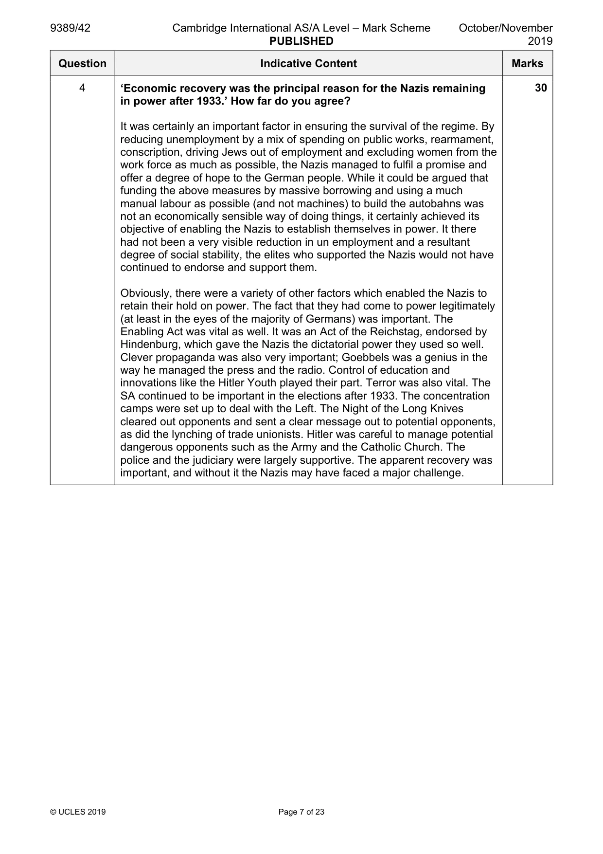 Mark scheme, page 7 of 23
