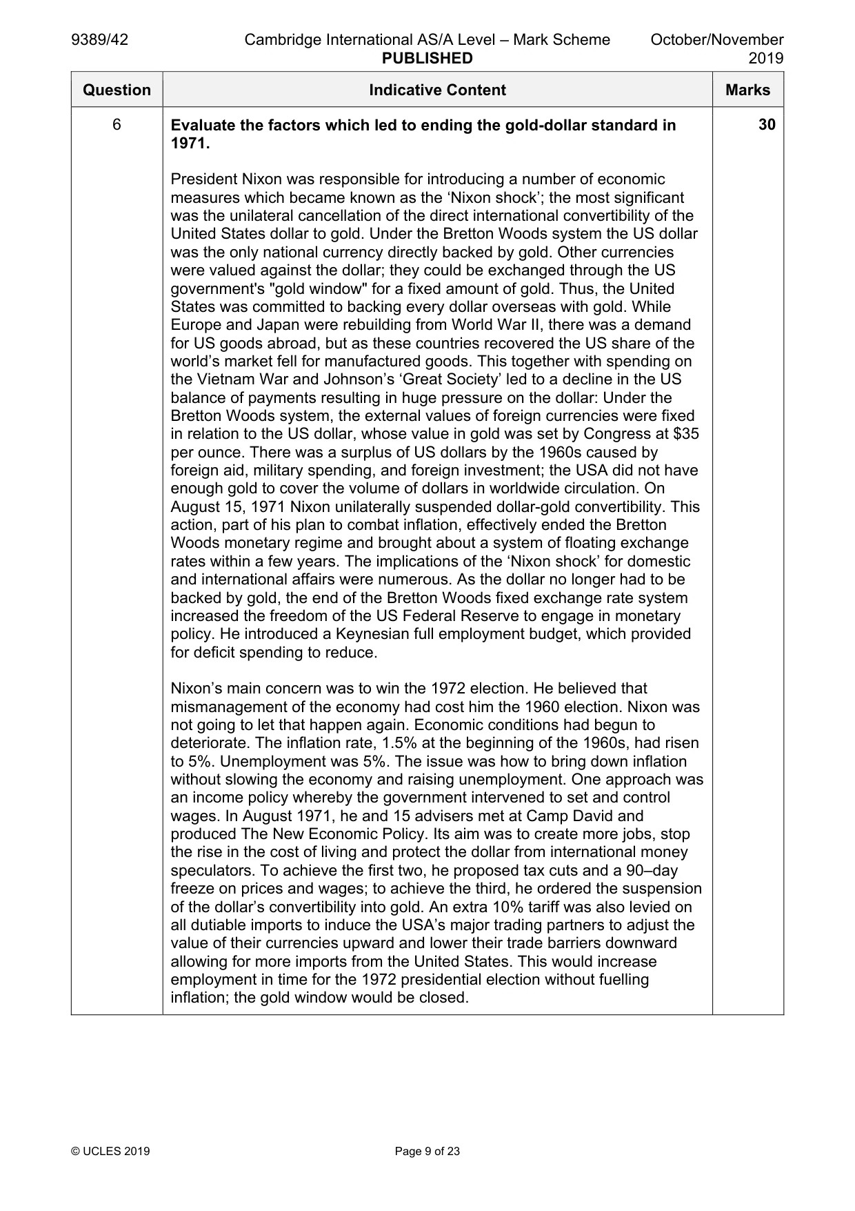 Mark scheme, page 9 of 23