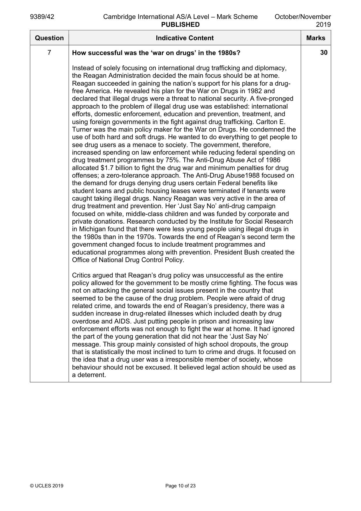 Mark scheme, page 10 of 23