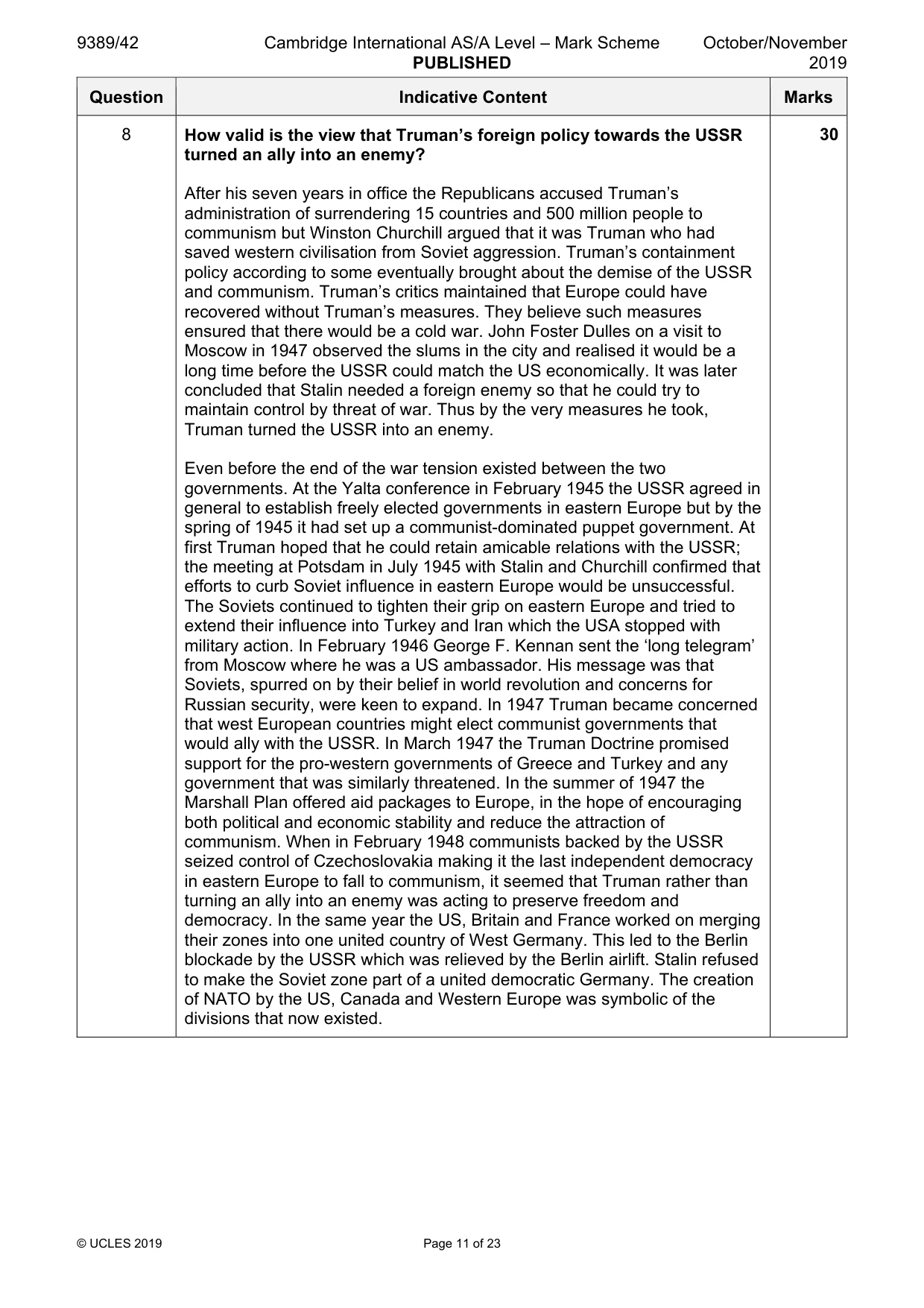 Mark scheme, page 11 of 23