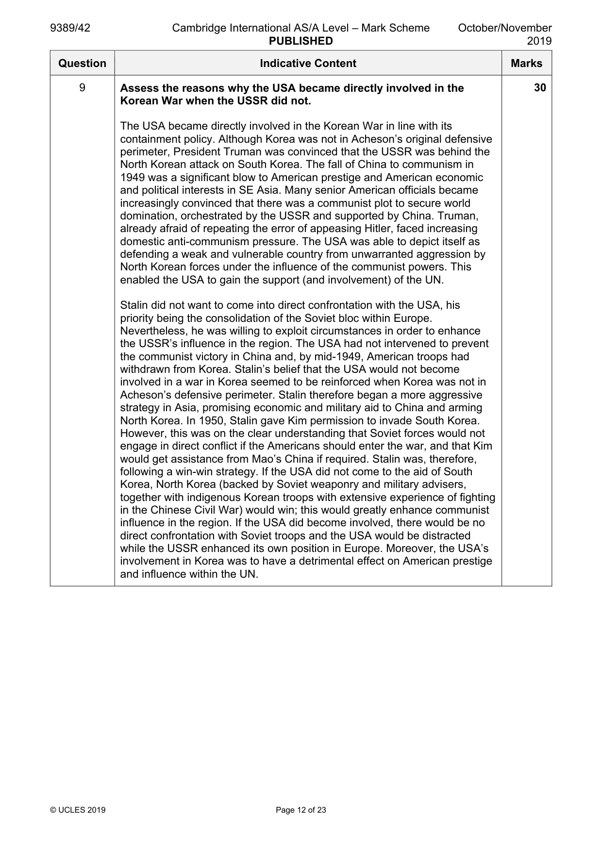 Mark scheme, page 12 of 23