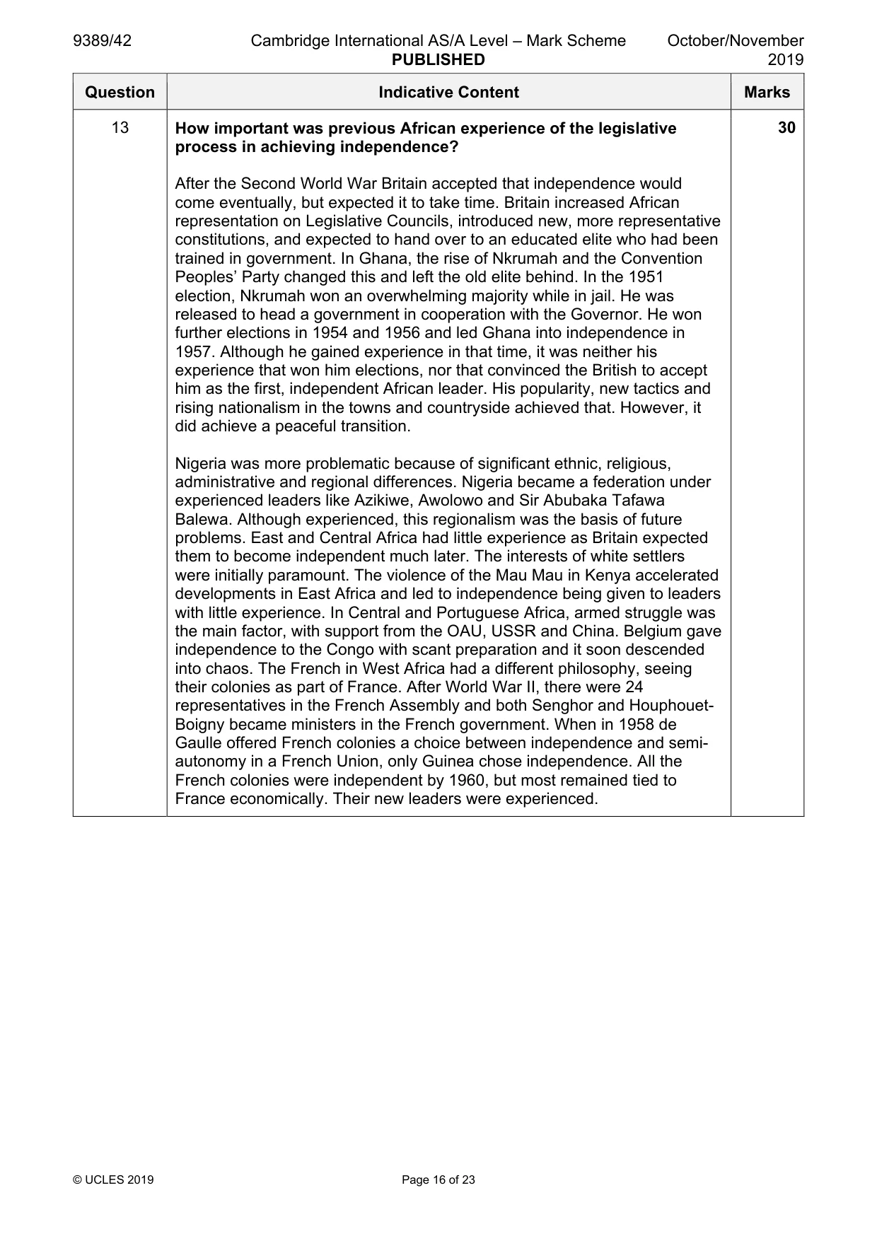 Mark scheme, page 16 of 23