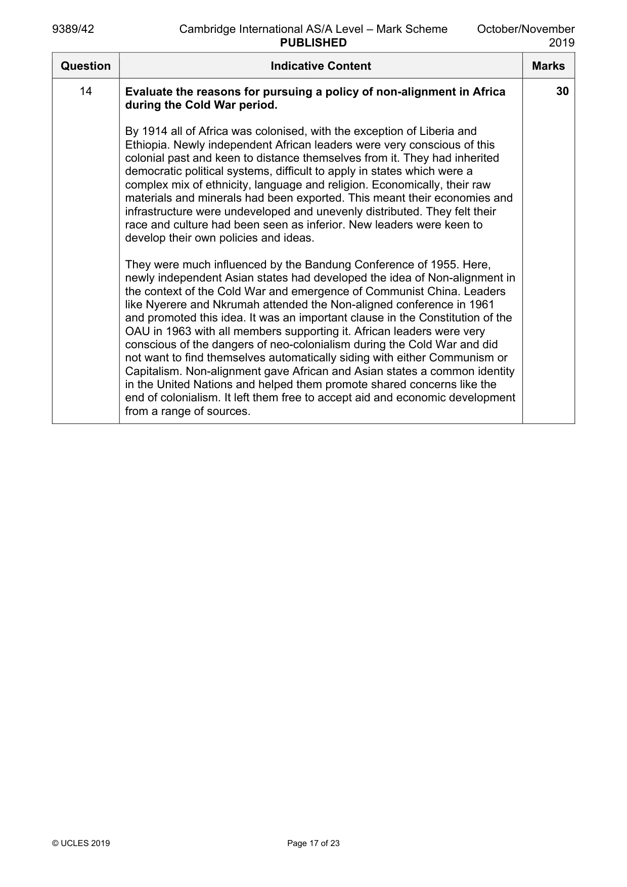 Mark scheme, page 17 of 23