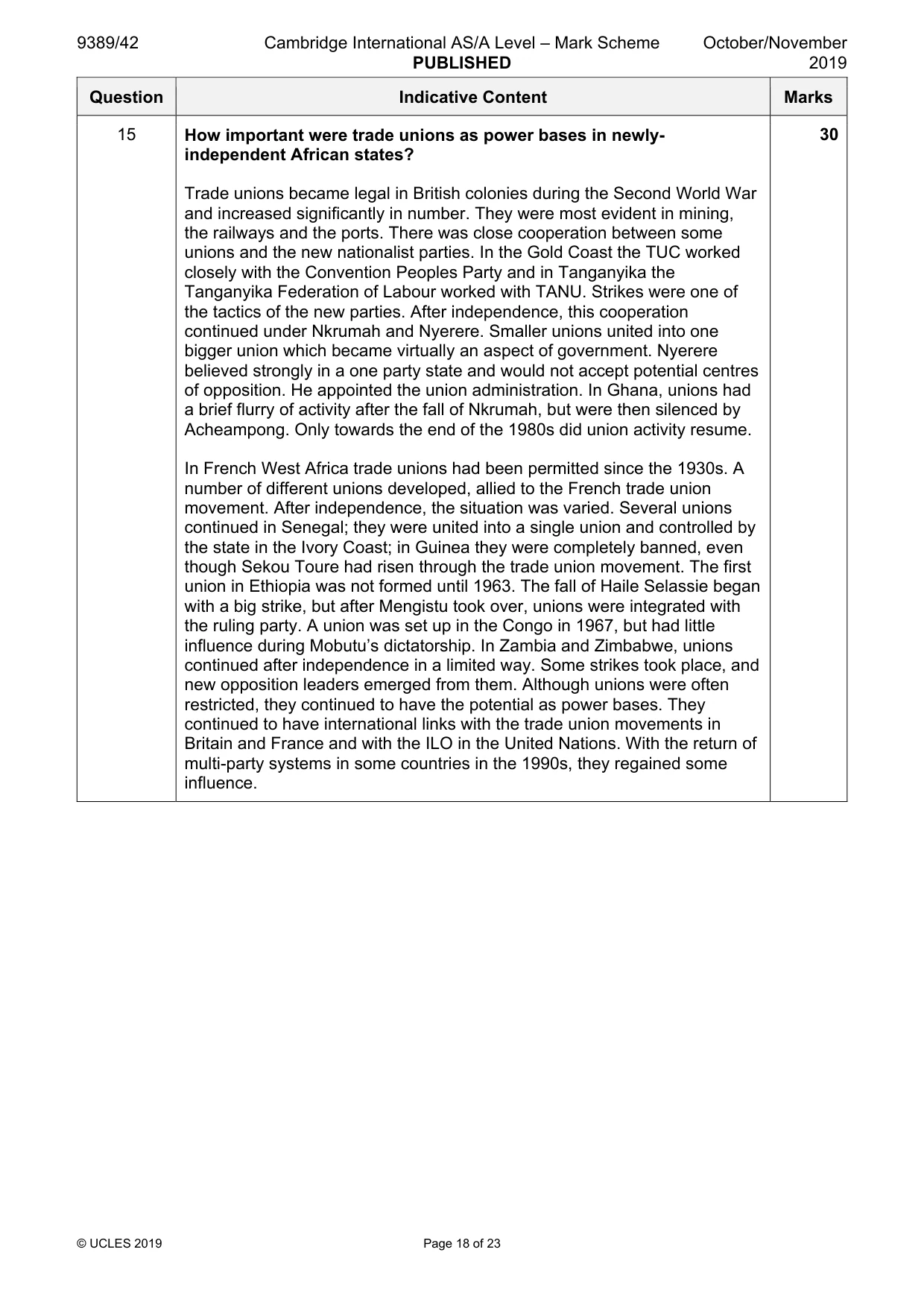 Mark scheme, page 18 of 23