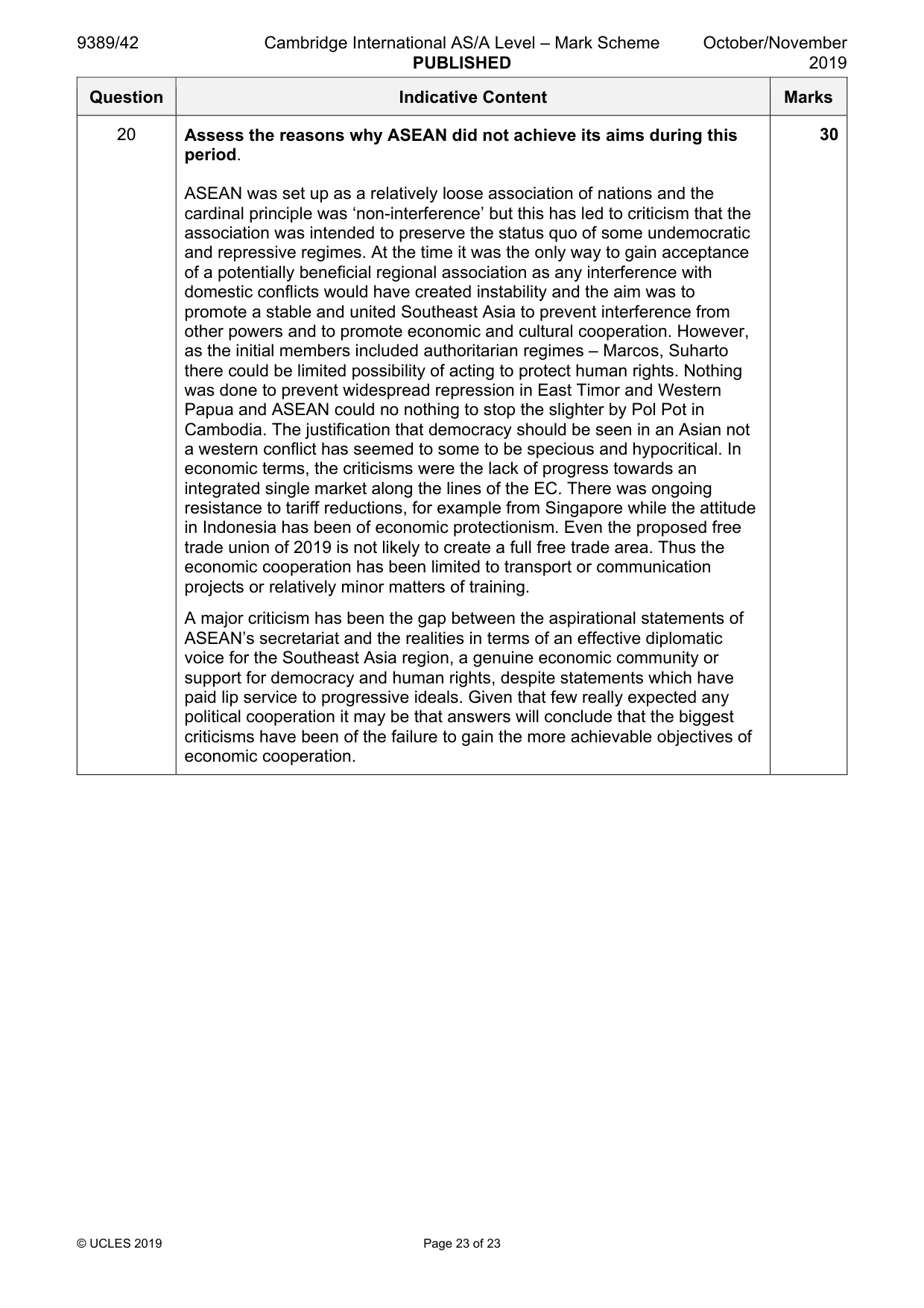 Mark scheme, page 23 of 23
