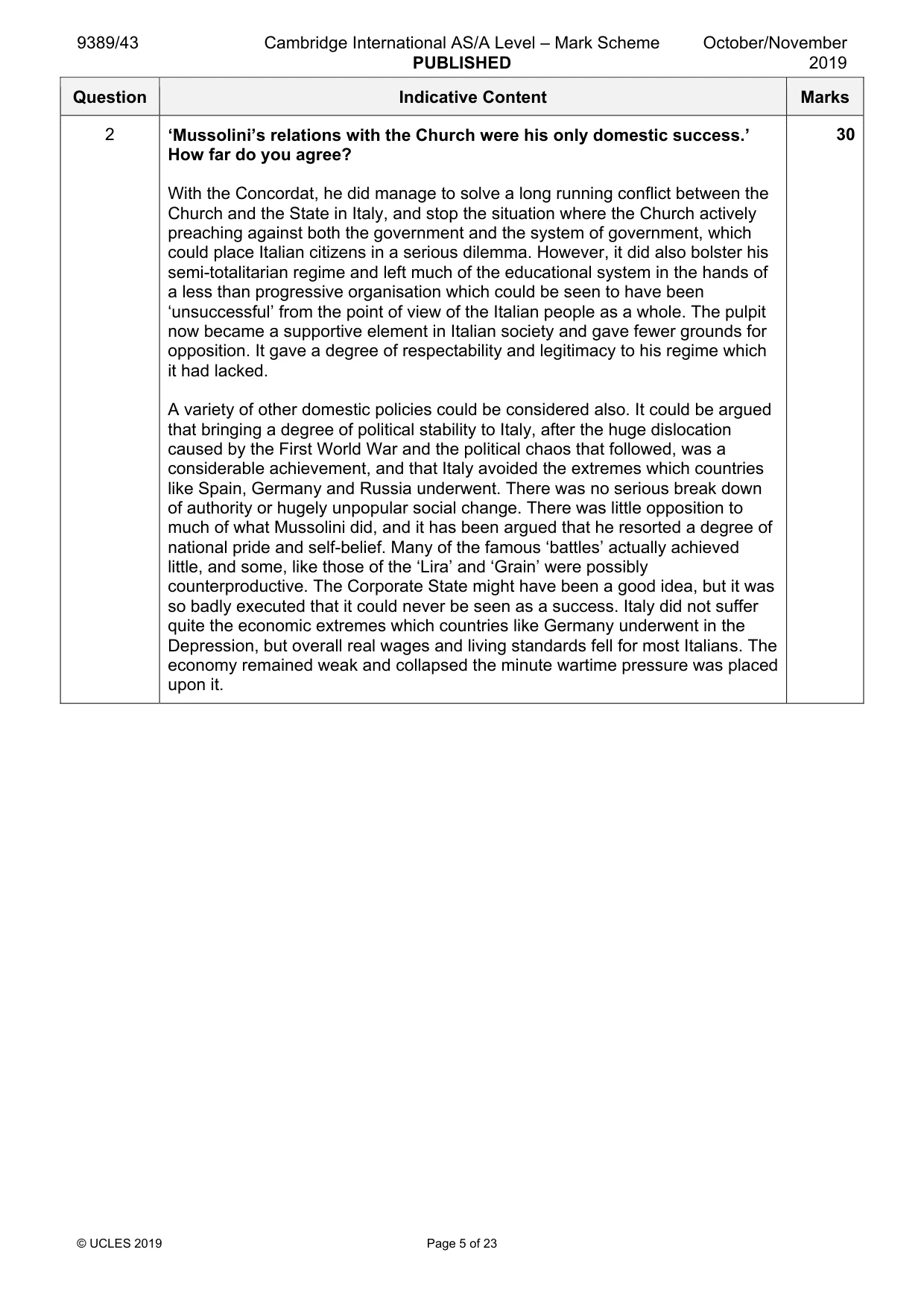 Mark scheme, page 5 of 23