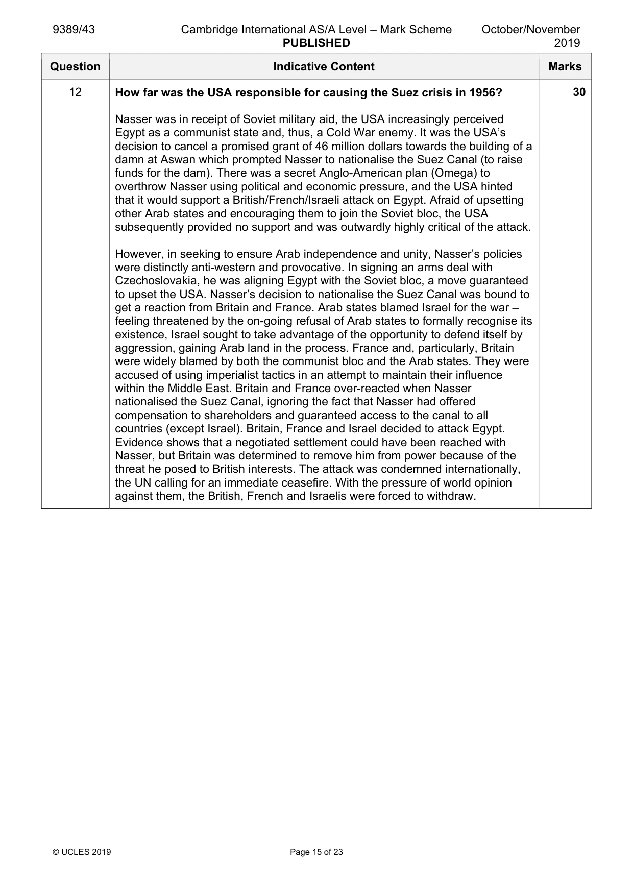 Mark scheme, page 15 of 23