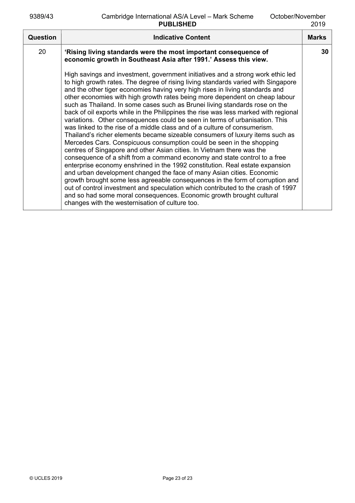 Mark scheme, page 23 of 23
