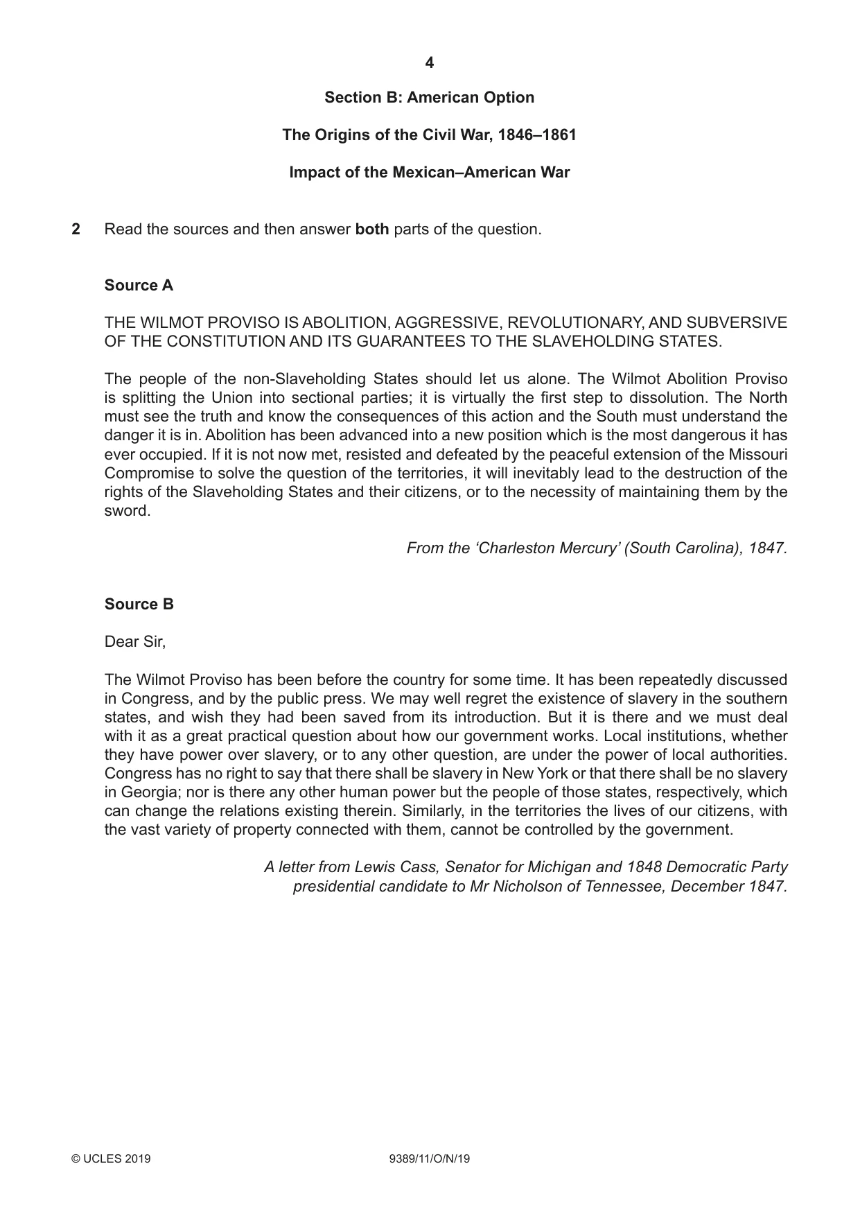 Cambridge A Level History 9389 2019 Oct/Nov Paper 1 · Variant 1 question paper, page 4 of 8