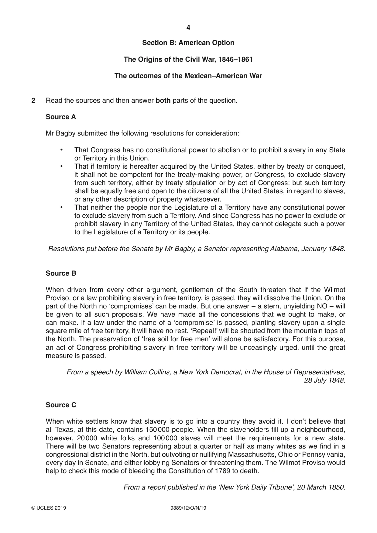 Cambridge A Level History 9389 2019 Oct/Nov Paper 1 · Variant 2 question paper, page 4 of 8