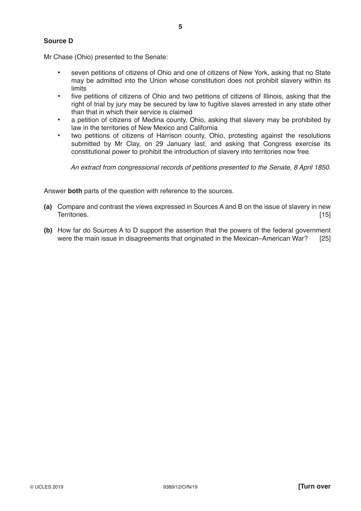 Cambridge A Level History 9389 2019 Oct/Nov Paper 1 · Variant 2 question paper, page 5 of 8
