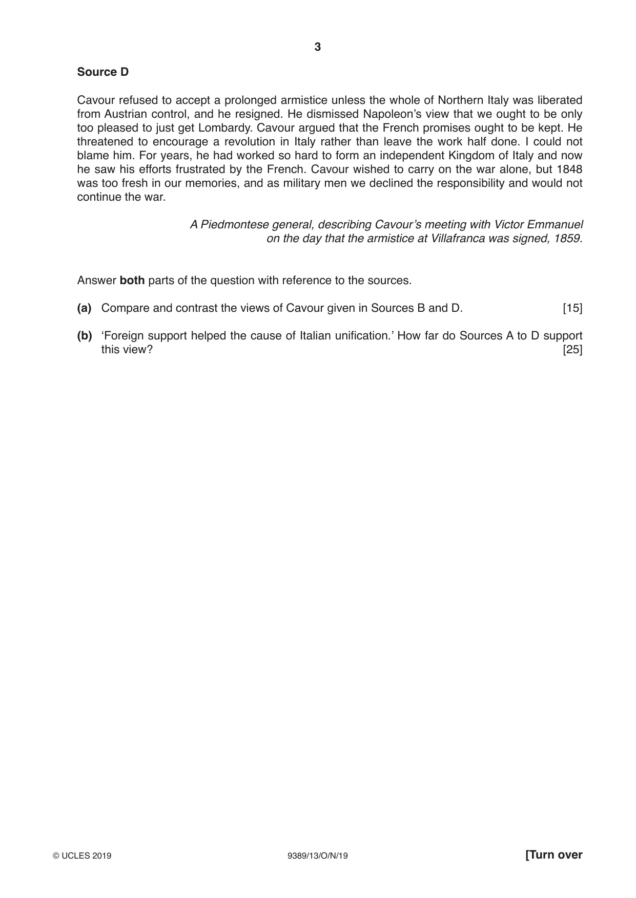 Cambridge A Level History 9389 2019 Oct/Nov Paper 1 · Variant 3 question paper, page 3 of 8