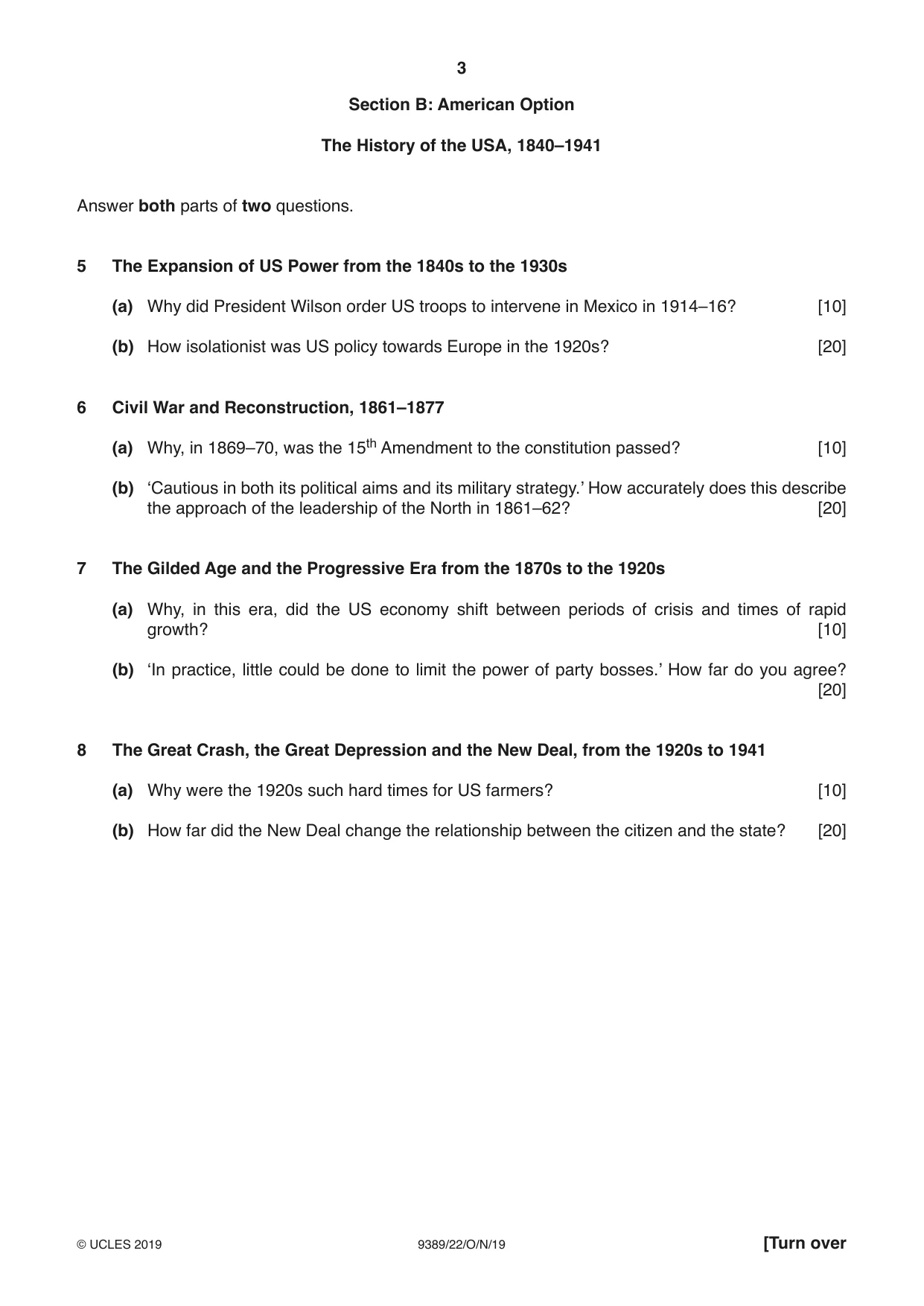 Cambridge A Level History 9389 2019 Oct/Nov Paper 2 · Variant 2 question paper, page 3 of 4