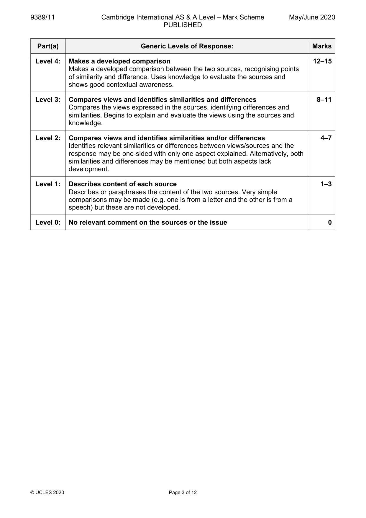 Mark scheme, page 3 of 12