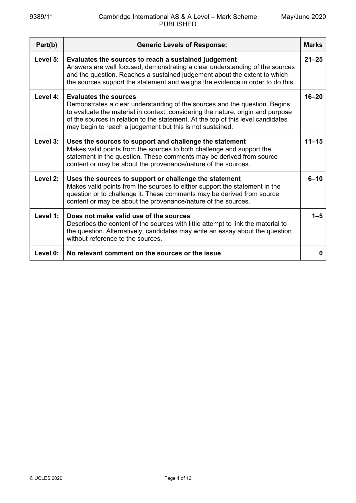 Mark scheme, page 4 of 12