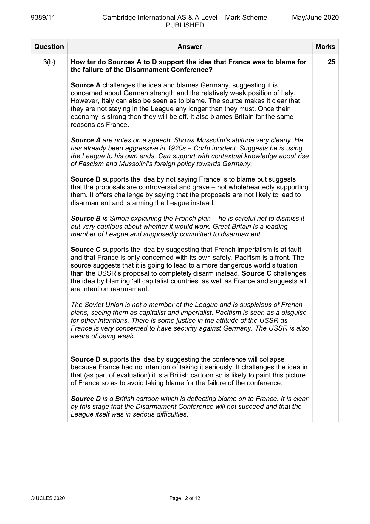 Mark scheme, page 12 of 12