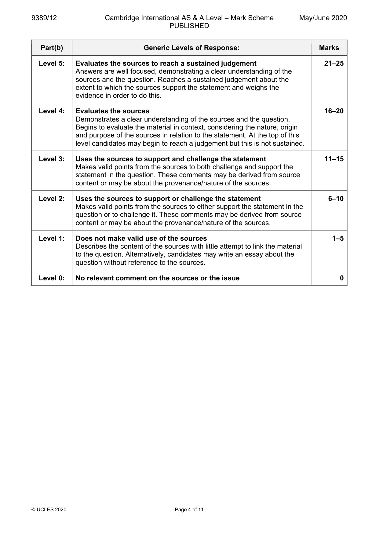 Mark scheme, page 4 of 11