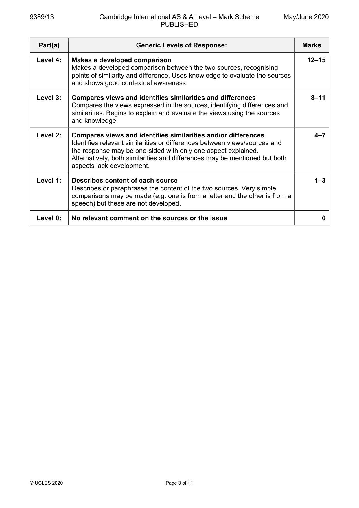 Mark scheme, page 3 of 11