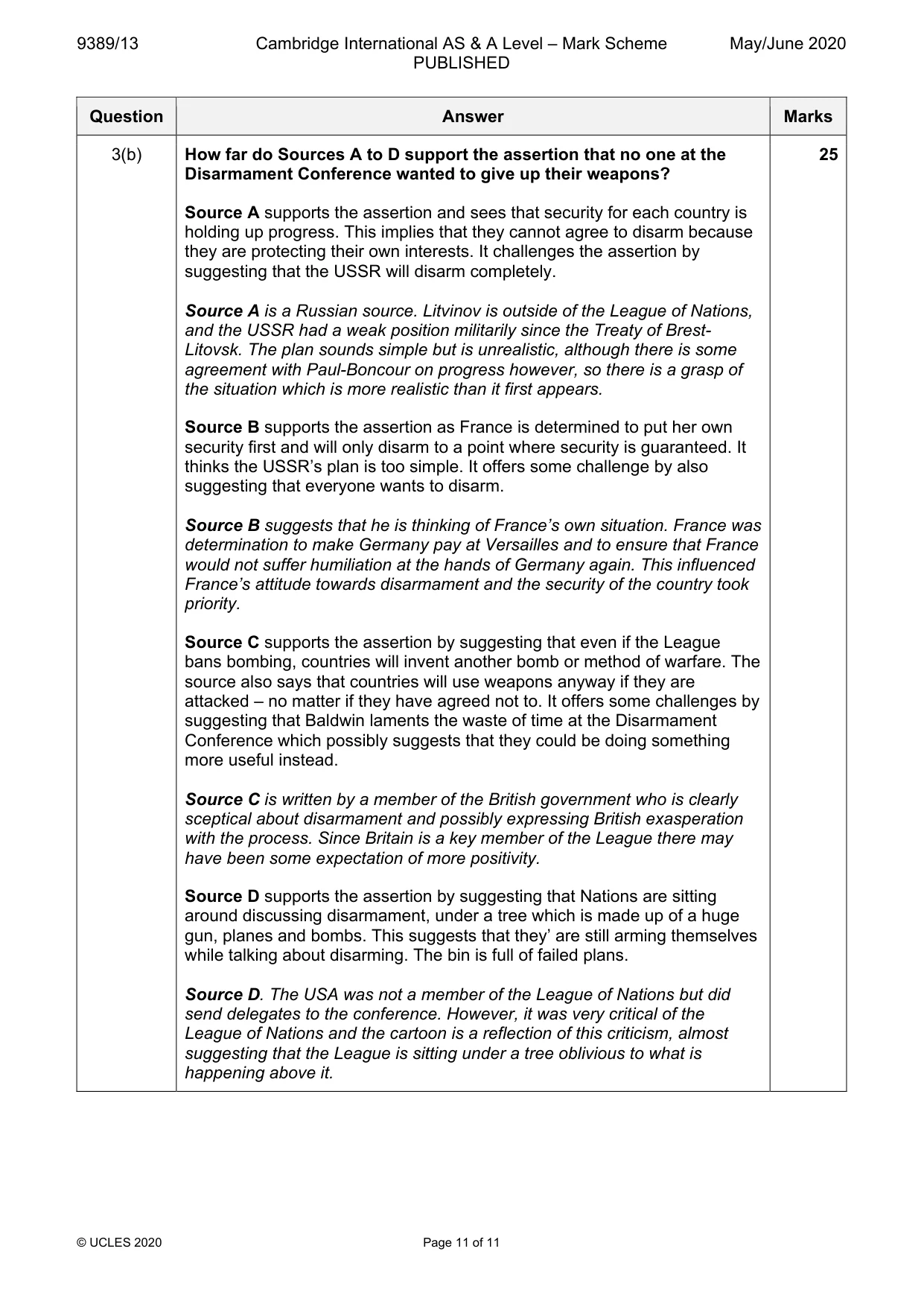 Mark scheme, page 11 of 11
