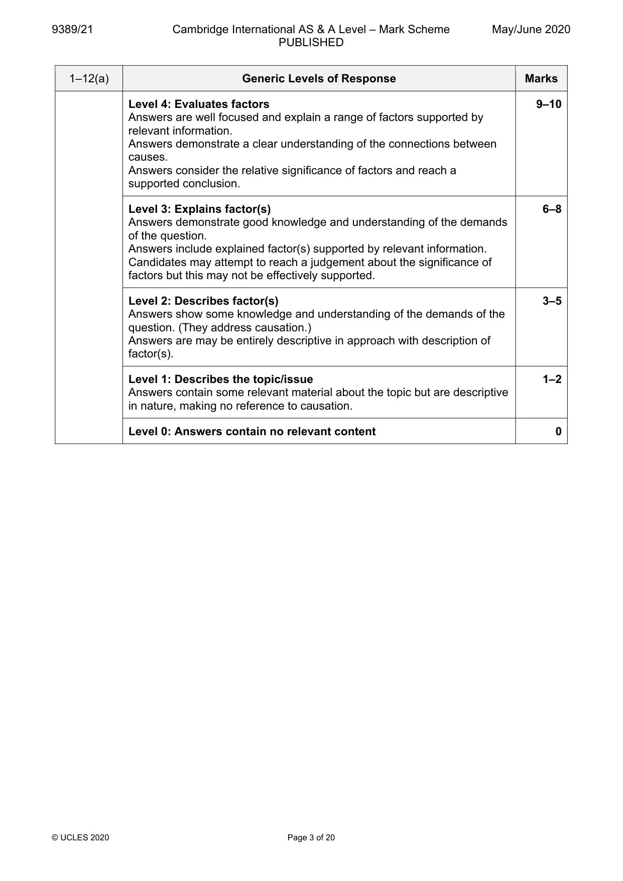 Mark scheme, page 3 of 20