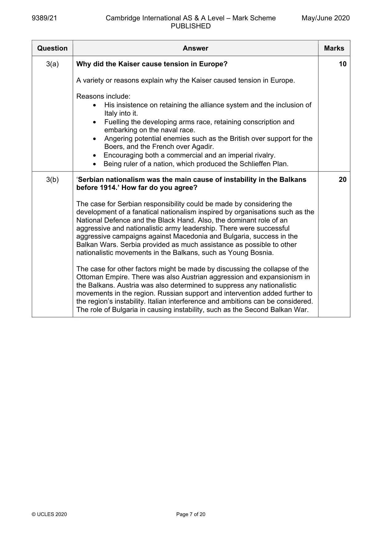 Mark scheme, page 7 of 20