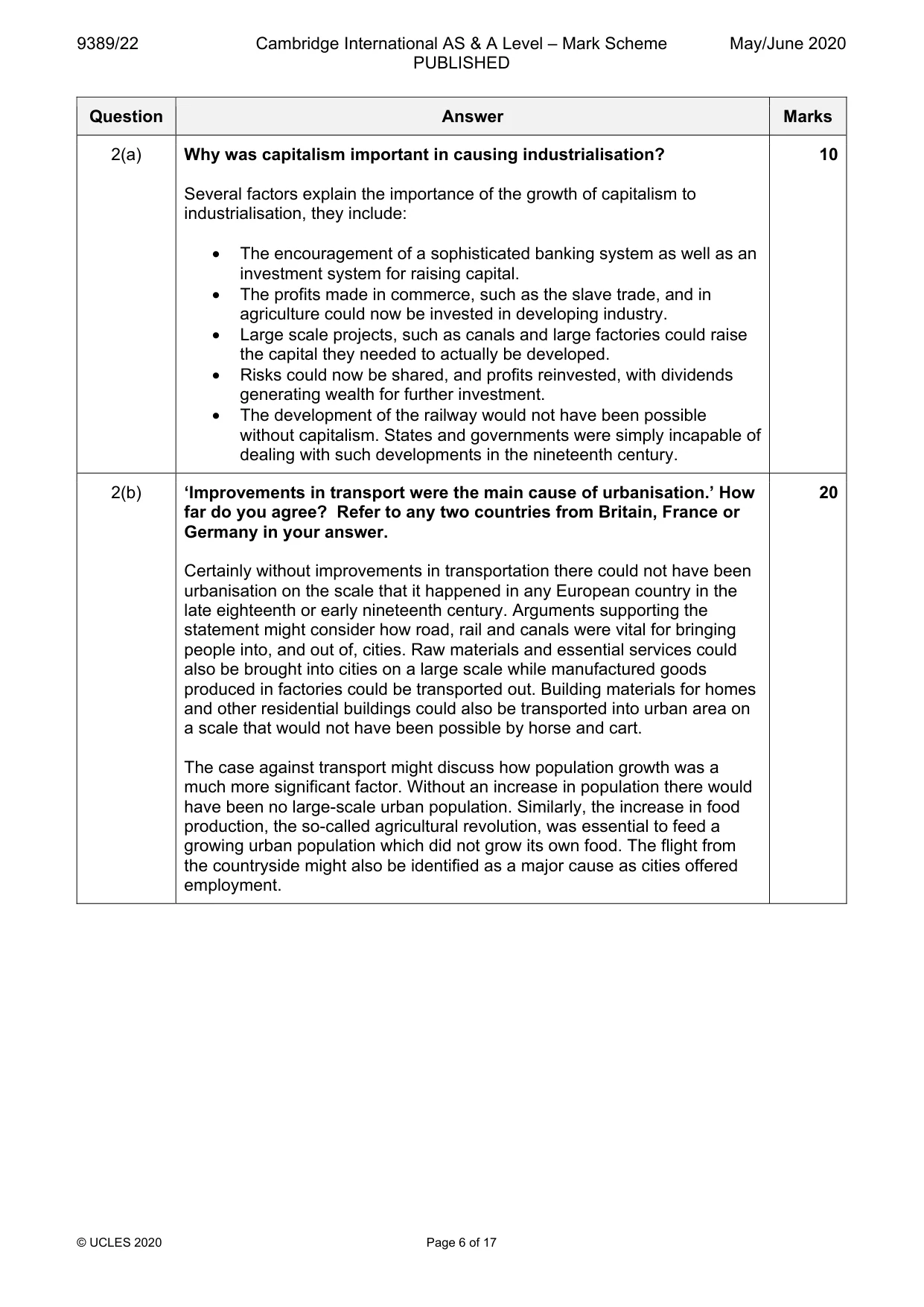 Mark scheme, page 6 of 17